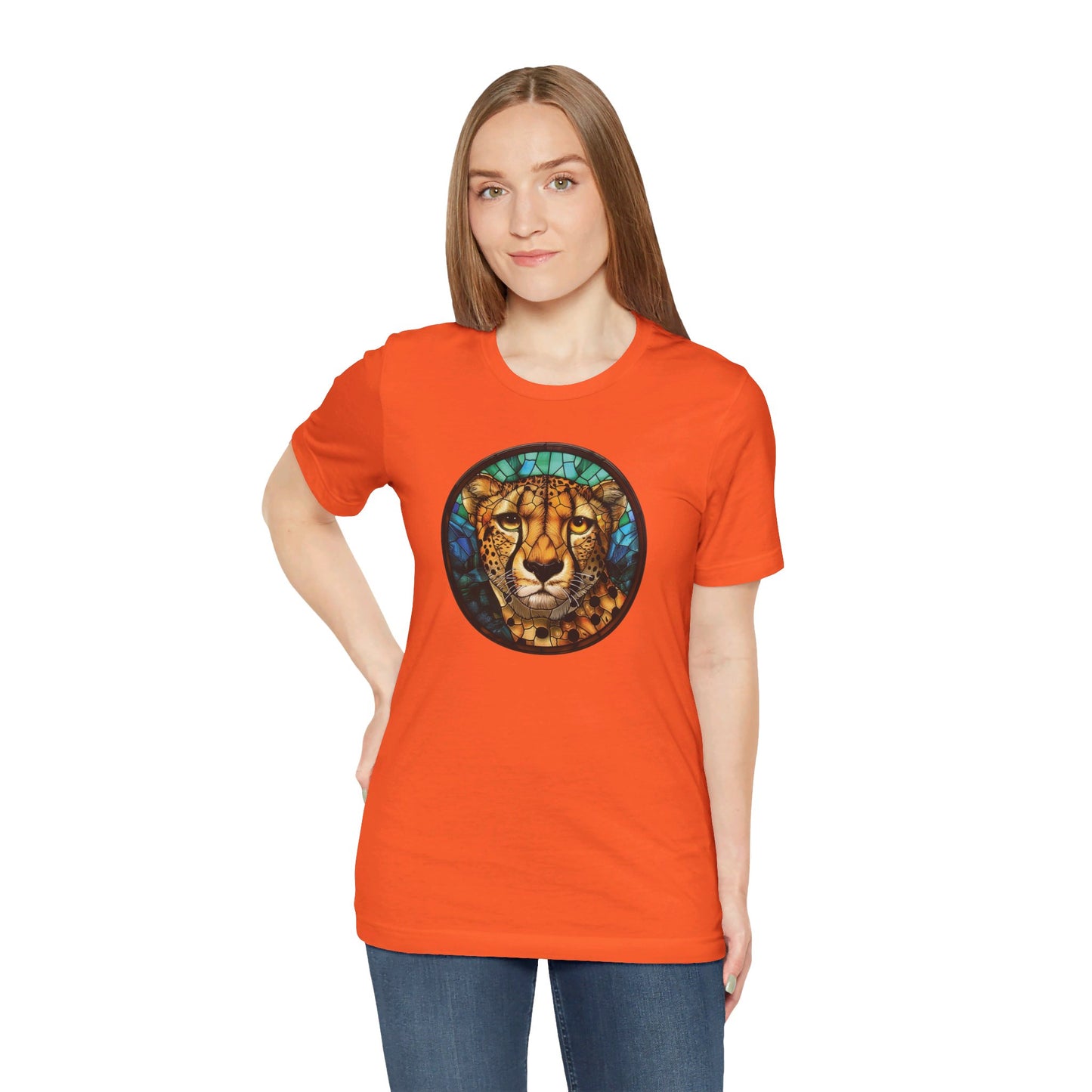 Majestic Cheetah T-Shirt, Cheetah T-Shirt, Cheetah Shirt, Cheetah Graphic Design, Gift for Her, Gift for Him, Animal T-Shirt, Colorful Cheetah, Colorful Design, Unisex Jersey Short Sleeve Tee
