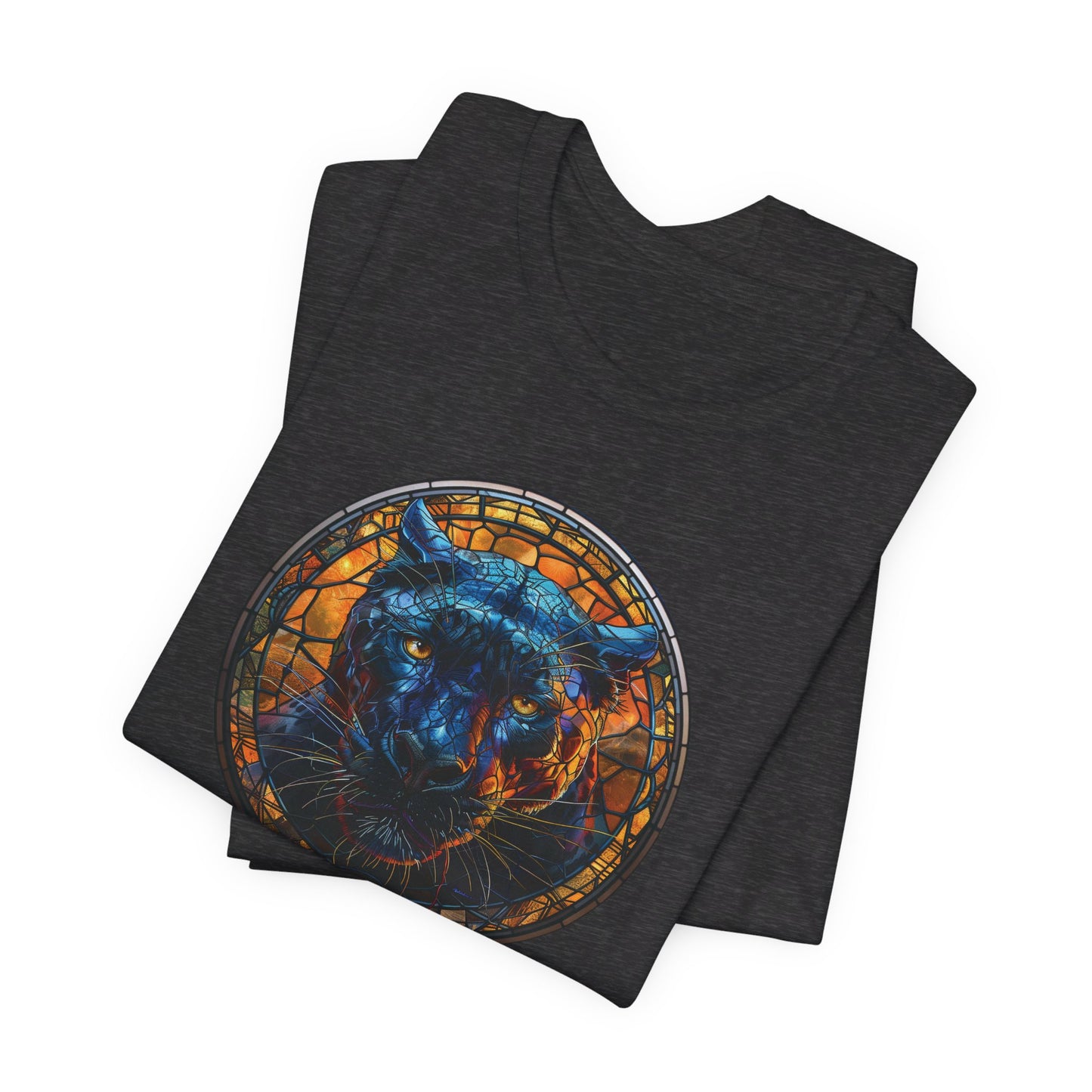 Majestic Black Panther T-Shirt, Black Panther T-Shirt, Black Panther Shirt, Black Panther Graphic Design, Gift for Her, Gift for Him, Animal T-Shirt, Colorful Black Panther, Colorful Design, Unisex Jersey Short Sleeve Tee