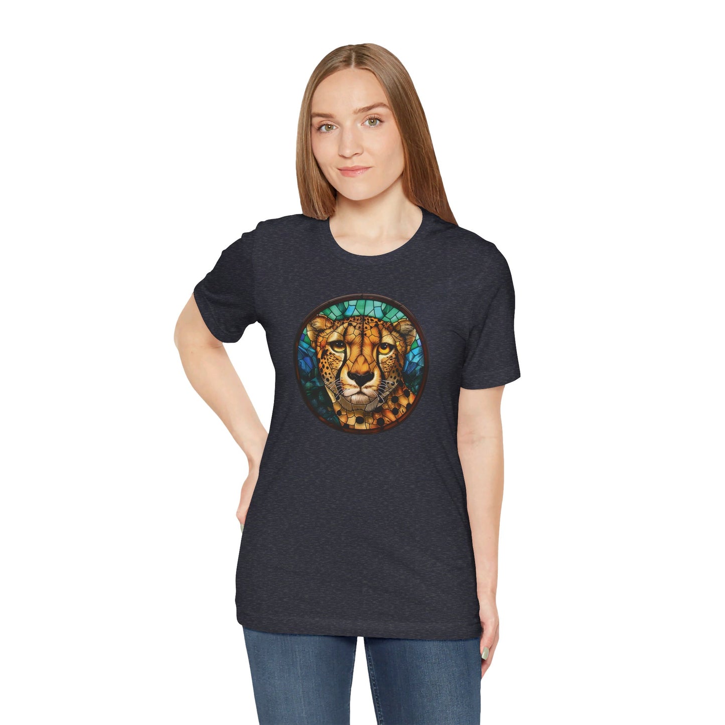 Majestic Cheetah T-Shirt, Cheetah T-Shirt, Cheetah Shirt, Cheetah Graphic Design, Gift for Her, Gift for Him, Animal T-Shirt, Colorful Cheetah, Colorful Design, Unisex Jersey Short Sleeve Tee