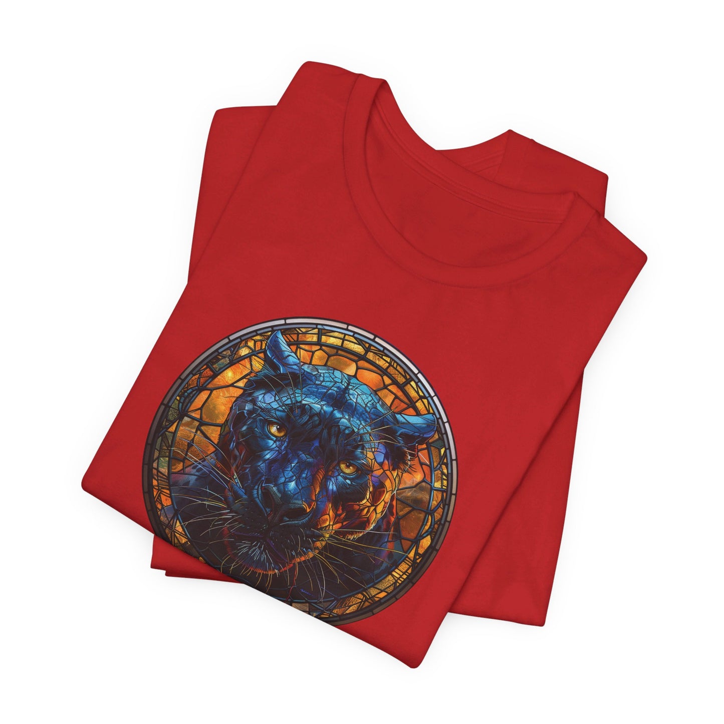 Majestic Black Panther T-Shirt, Black Panther T-Shirt, Black Panther Shirt, Black Panther Graphic Design, Gift for Her, Gift for Him, Animal T-Shirt, Colorful Black Panther, Colorful Design, Unisex Jersey Short Sleeve Tee