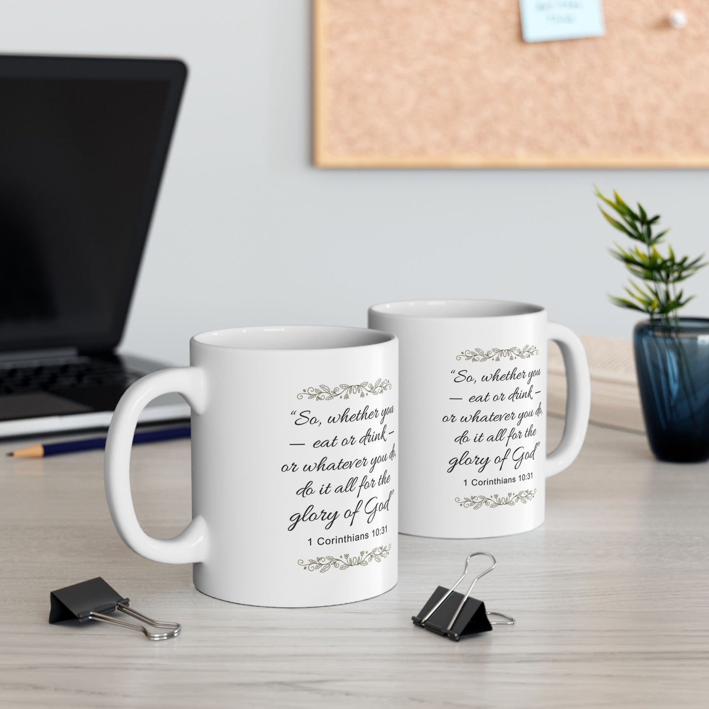 Bible Verse Mug, Christian Coffee Mug, Christian Gifts, Faith Mug, Inspirational Mug, 1 Corinthians 10:31, Christian 15oz Ceramic Coffee Mug