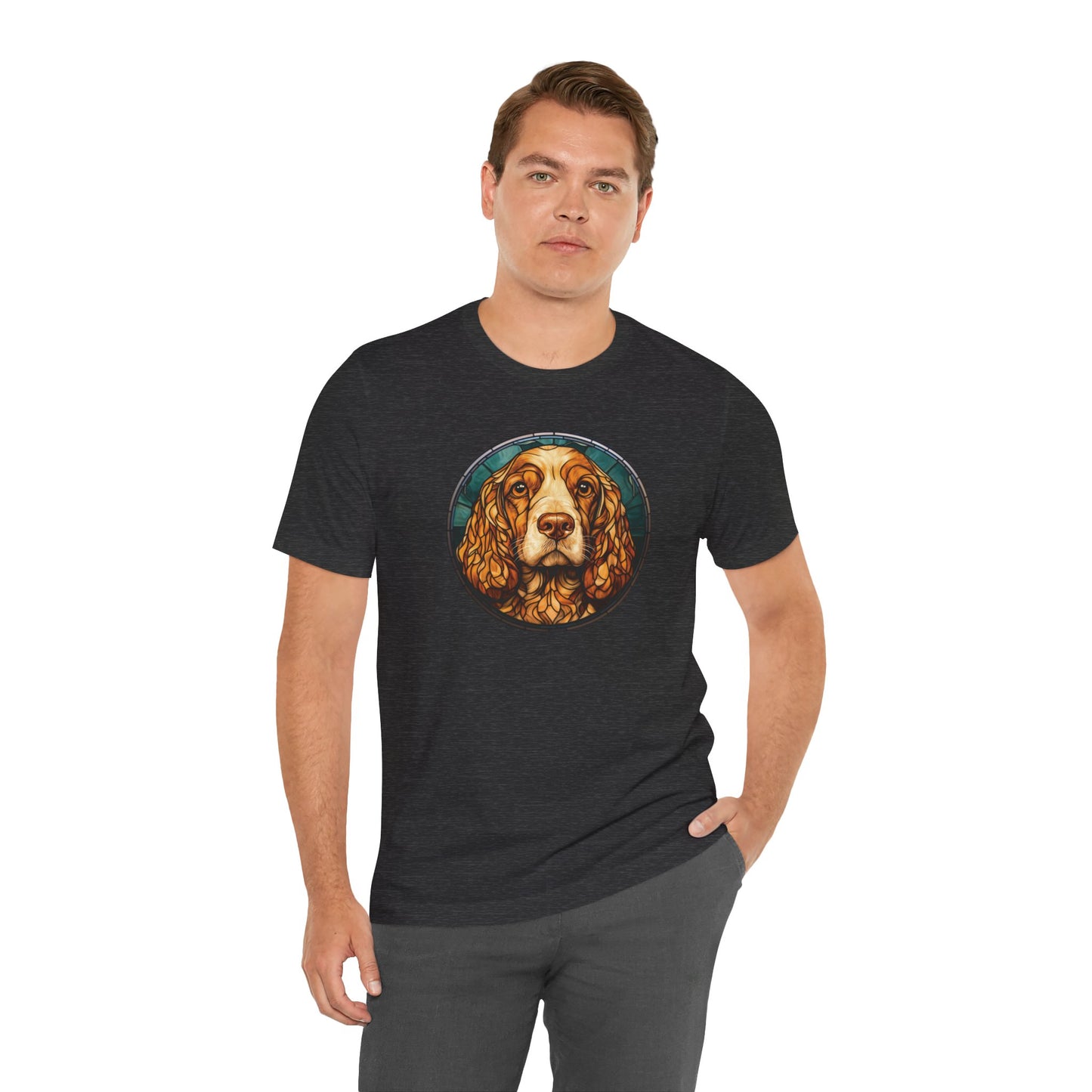 English Cocker Spaniel T-Shirt, English Cocker Spaniel Shirt, English Cocker Spaniel Graphic Design, Gift for Her, Gift for Him, Pet Lover T-Shirt, Pet T-Shirt, Colorful English Cocker Spaniel, Colorful Design, Unisex Jersey Short Sleeve Tee