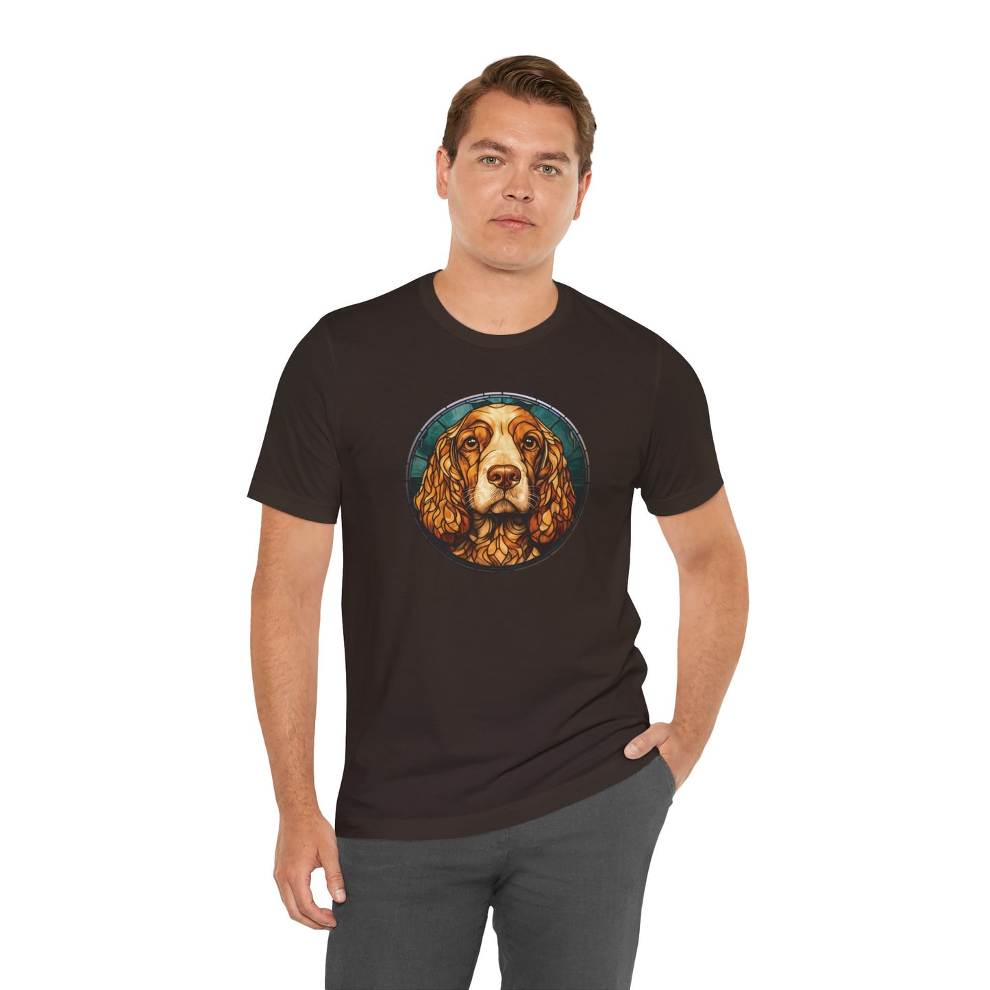 English Cocker Spaniel T-Shirt, English Cocker Spaniel Shirt, English Cocker Spaniel Graphic Design, Gift for Her, Gift for Him, Pet Lover T-Shirt, Pet T-Shirt, Colorful English Cocker Spaniel, Colorful Design, Unisex Jersey Short Sleeve Tee
