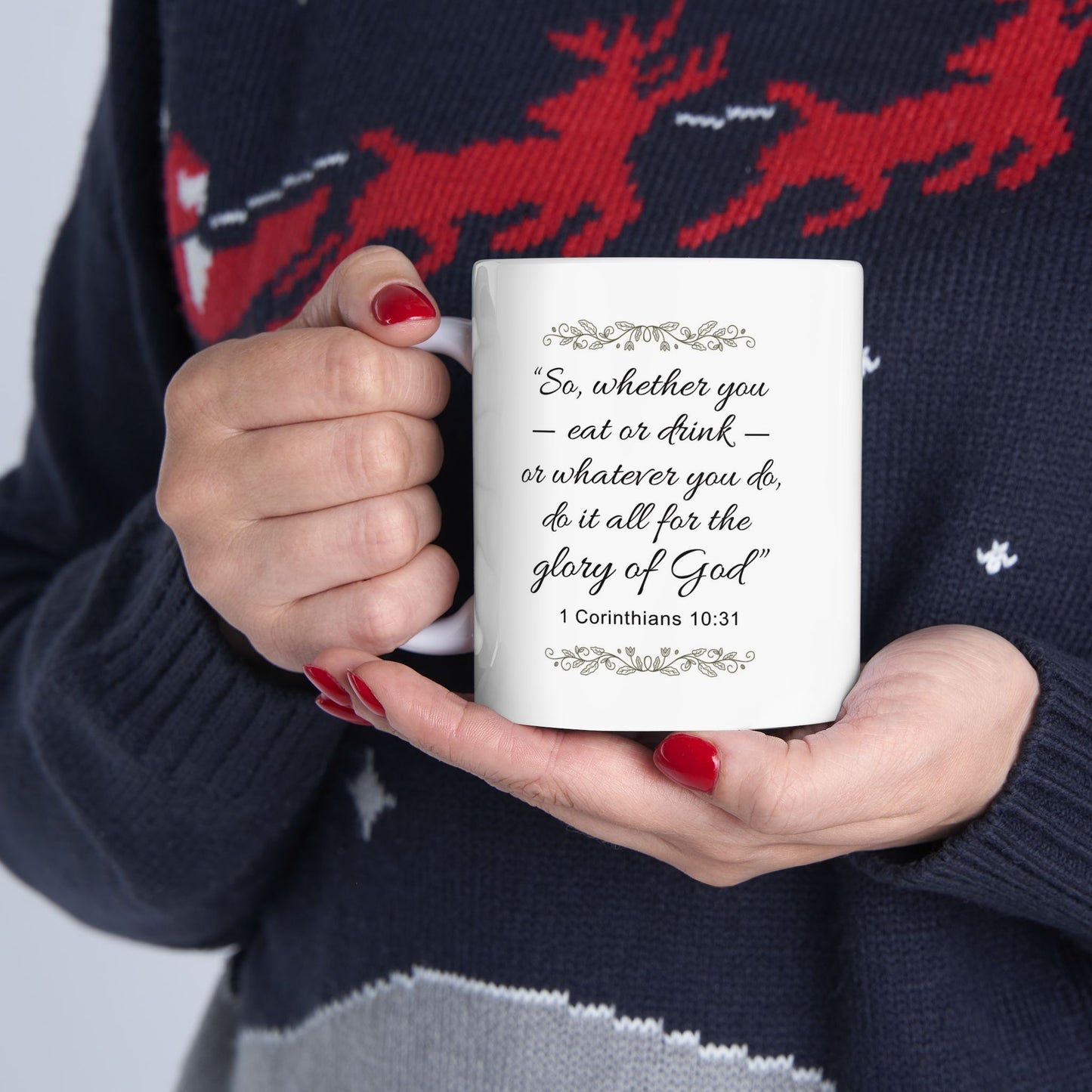 Bible Verse Mug, Christian Coffee Mug, Christian Gifts, Faith Mug, Inspirational Mug, 1 Corinthians 10:31, Christian 15oz Ceramic Coffee Mug