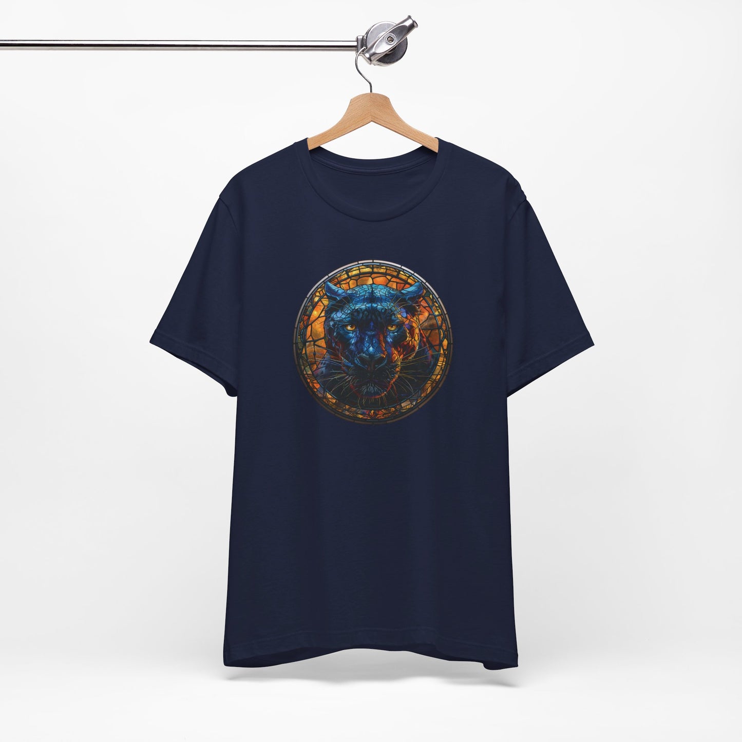 Majestic Black Panther T-Shirt, Black Panther T-Shirt, Black Panther Shirt, Black Panther Graphic Design, Gift for Her, Gift for Him, Animal T-Shirt, Colorful Black Panther, Colorful Design, Unisex Jersey Short Sleeve Tee