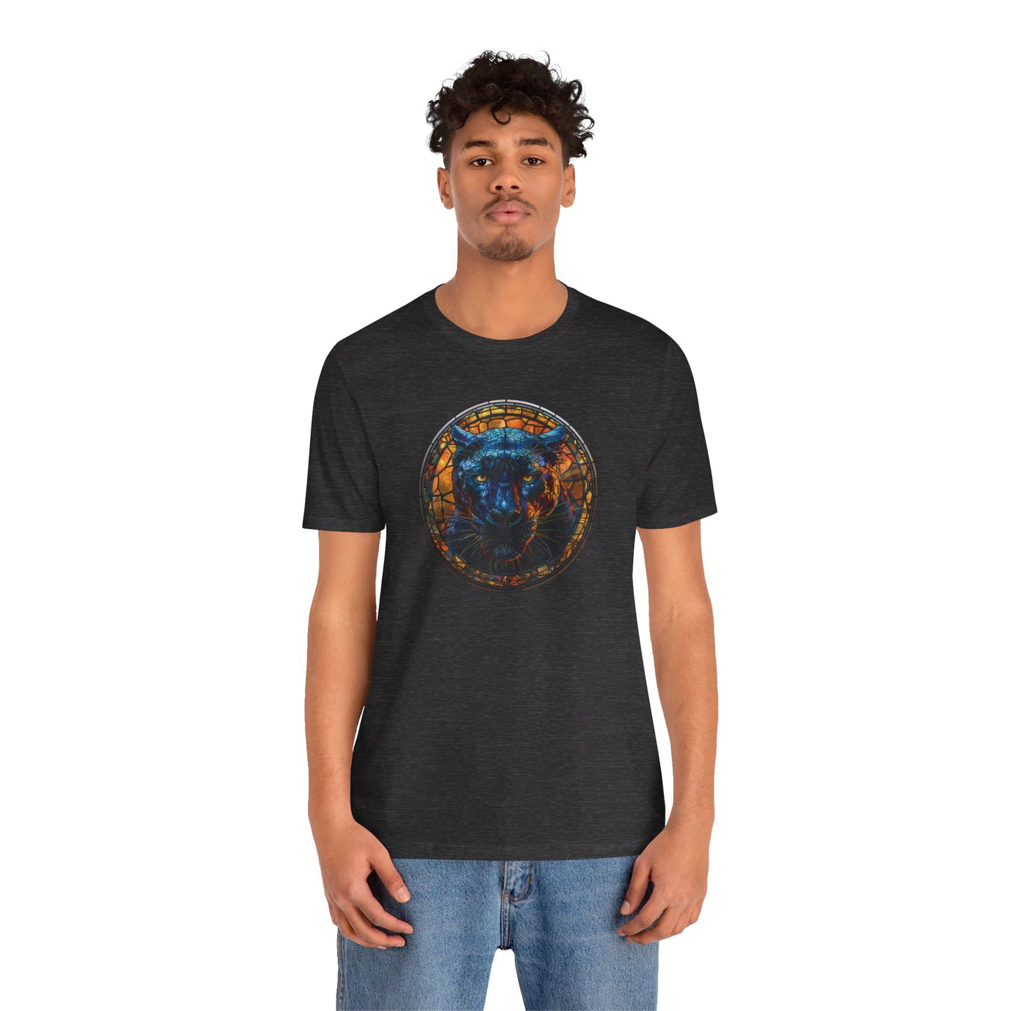 Majestic Black Panther T-Shirt, Black Panther T-Shirt, Black Panther Shirt, Black Panther Graphic Design, Gift for Her, Gift for Him, Animal T-Shirt, Colorful Black Panther, Colorful Design, Unisex Jersey Short Sleeve Tee