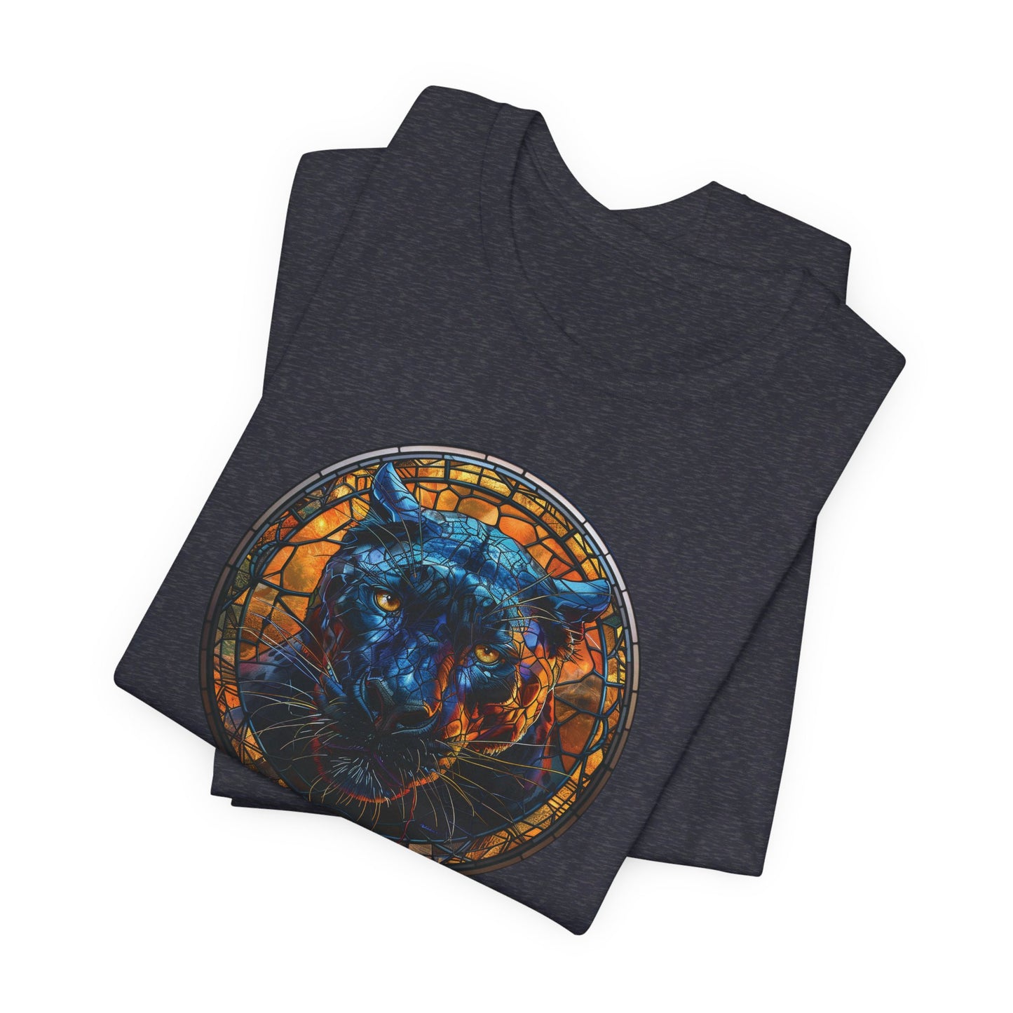 Majestic Black Panther T-Shirt, Black Panther T-Shirt, Black Panther Shirt, Black Panther Graphic Design, Gift for Her, Gift for Him, Animal T-Shirt, Colorful Black Panther, Colorful Design, Unisex Jersey Short Sleeve Tee