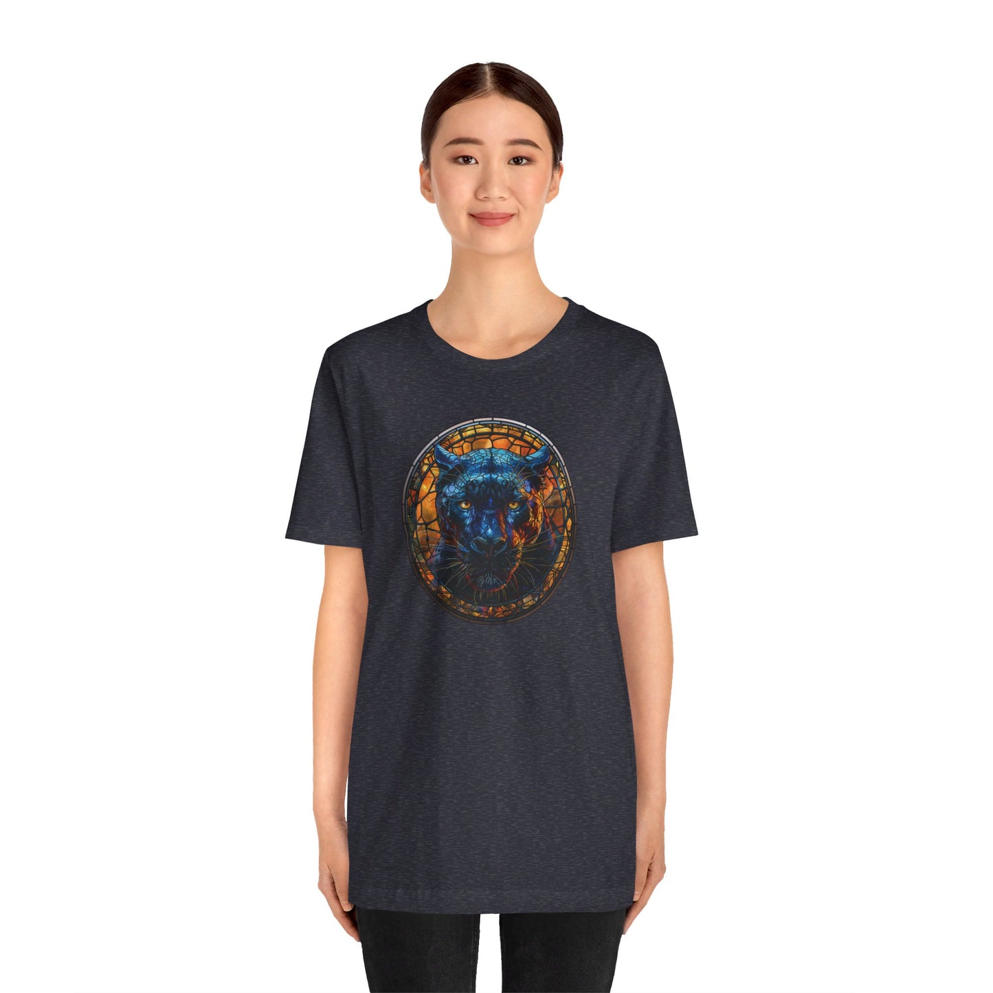 Majestic Black Panther T-Shirt, Black Panther T-Shirt, Black Panther Shirt, Black Panther Graphic Design, Gift for Her, Gift for Him, Animal T-Shirt, Colorful Black Panther, Colorful Design, Unisex Jersey Short Sleeve Tee