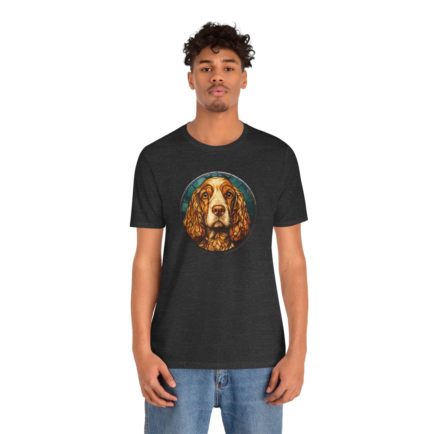 English Cocker Spaniel T-Shirt, English Cocker Spaniel Shirt, English Cocker Spaniel Graphic Design, Gift for Her, Gift for Him, Pet Lover T-Shirt, Pet T-Shirt, Colorful English Cocker Spaniel, Colorful Design, Unisex Jersey Short Sleeve Tee