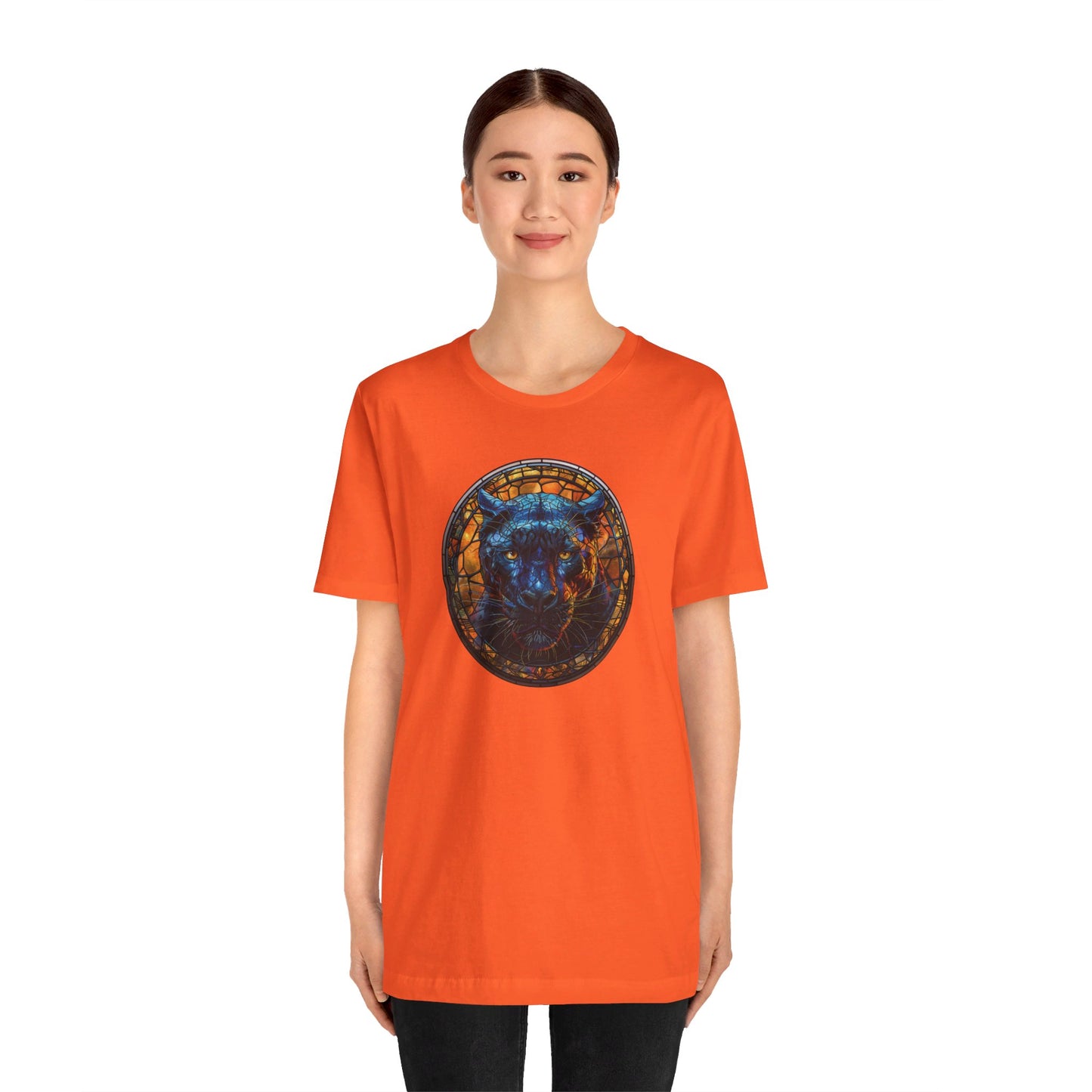 Majestic Black Panther T-Shirt, Black Panther T-Shirt, Black Panther Shirt, Black Panther Graphic Design, Gift for Her, Gift for Him, Animal T-Shirt, Colorful Black Panther, Colorful Design, Unisex Jersey Short Sleeve Tee