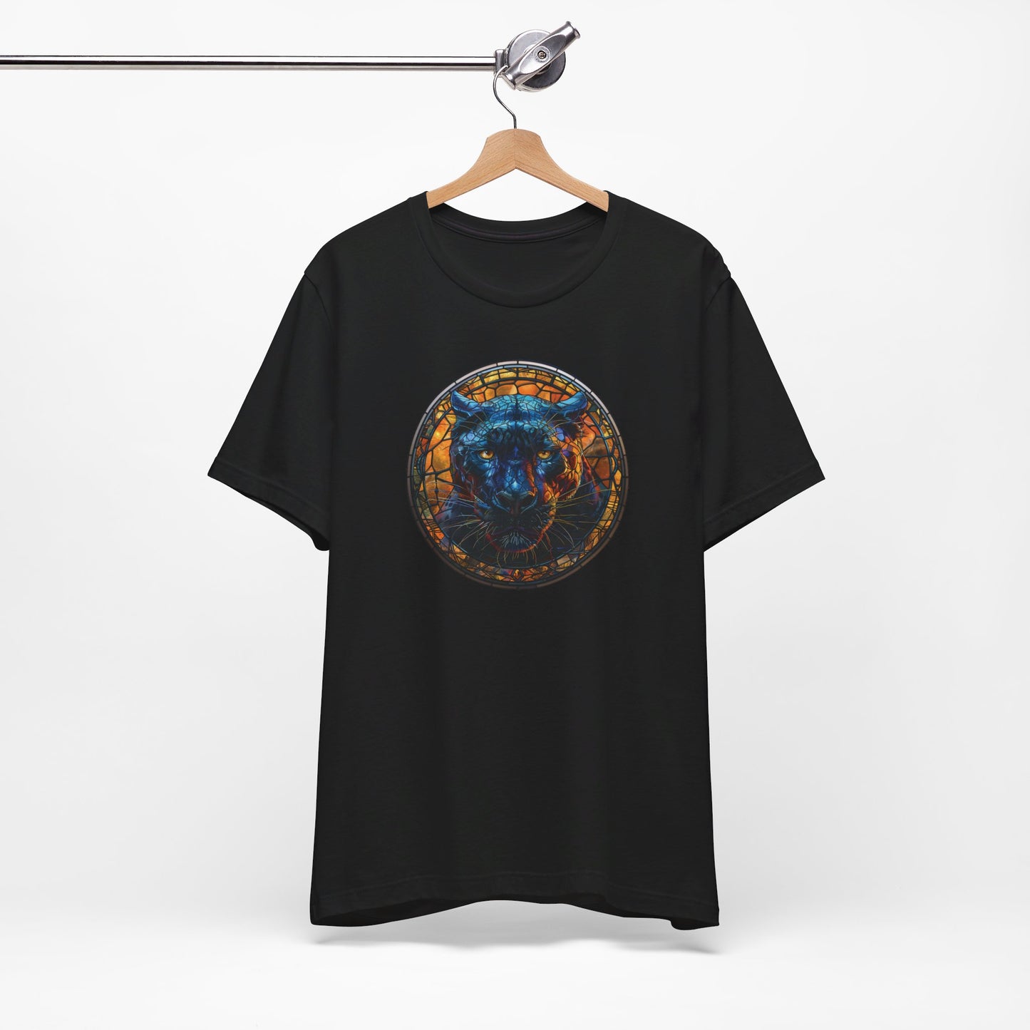 Majestic Black Panther T-Shirt, Black Panther T-Shirt, Black Panther Shirt, Black Panther Graphic Design, Gift for Her, Gift for Him, Animal T-Shirt, Colorful Black Panther, Colorful Design, Unisex Jersey Short Sleeve Tee