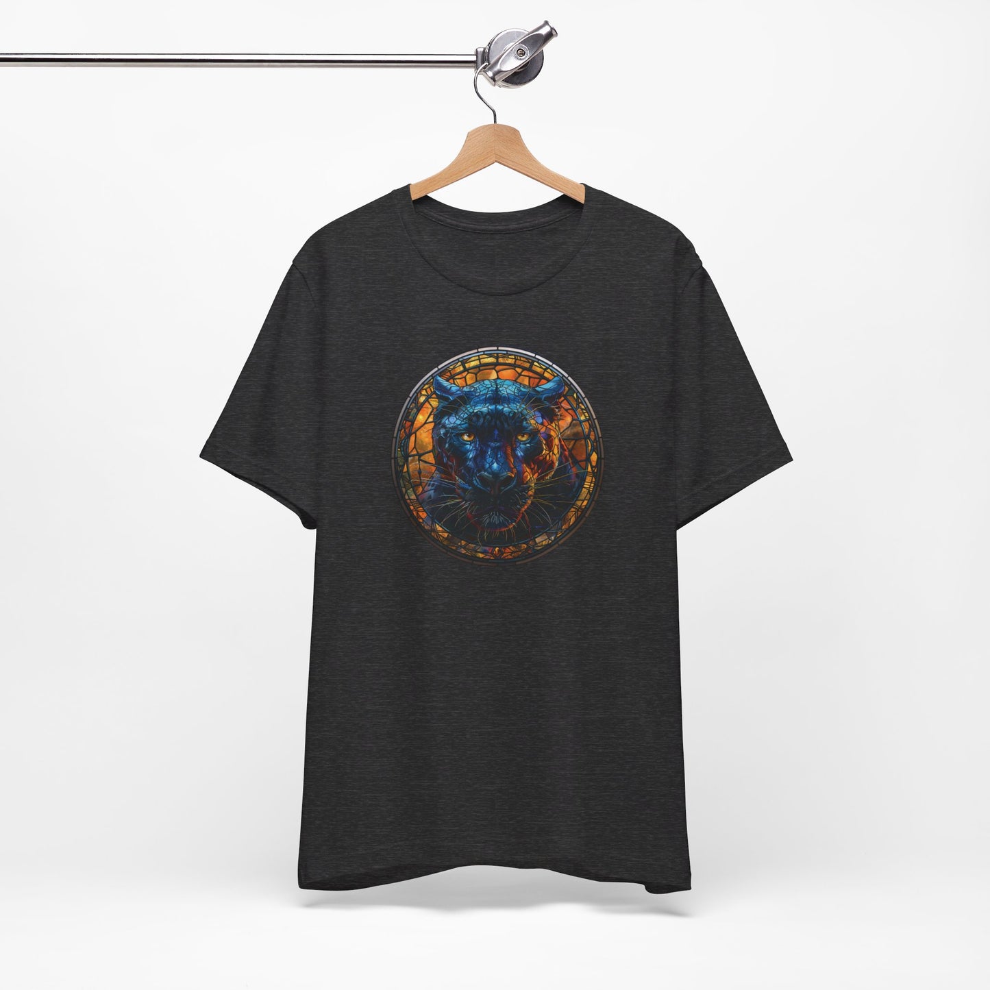 Majestic Black Panther T-Shirt, Black Panther T-Shirt, Black Panther Shirt, Black Panther Graphic Design, Gift for Her, Gift for Him, Animal T-Shirt, Colorful Black Panther, Colorful Design, Unisex Jersey Short Sleeve Tee