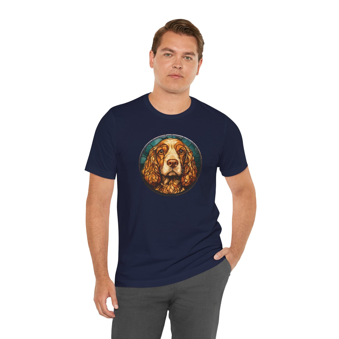 English Cocker Spaniel T-Shirt, English Cocker Spaniel Shirt, English Cocker Spaniel Graphic Design, Gift for Her, Gift for Him, Pet Lover T-Shirt, Pet T-Shirt, Colorful English Cocker Spaniel, Colorful Design, Unisex Jersey Short Sleeve Tee