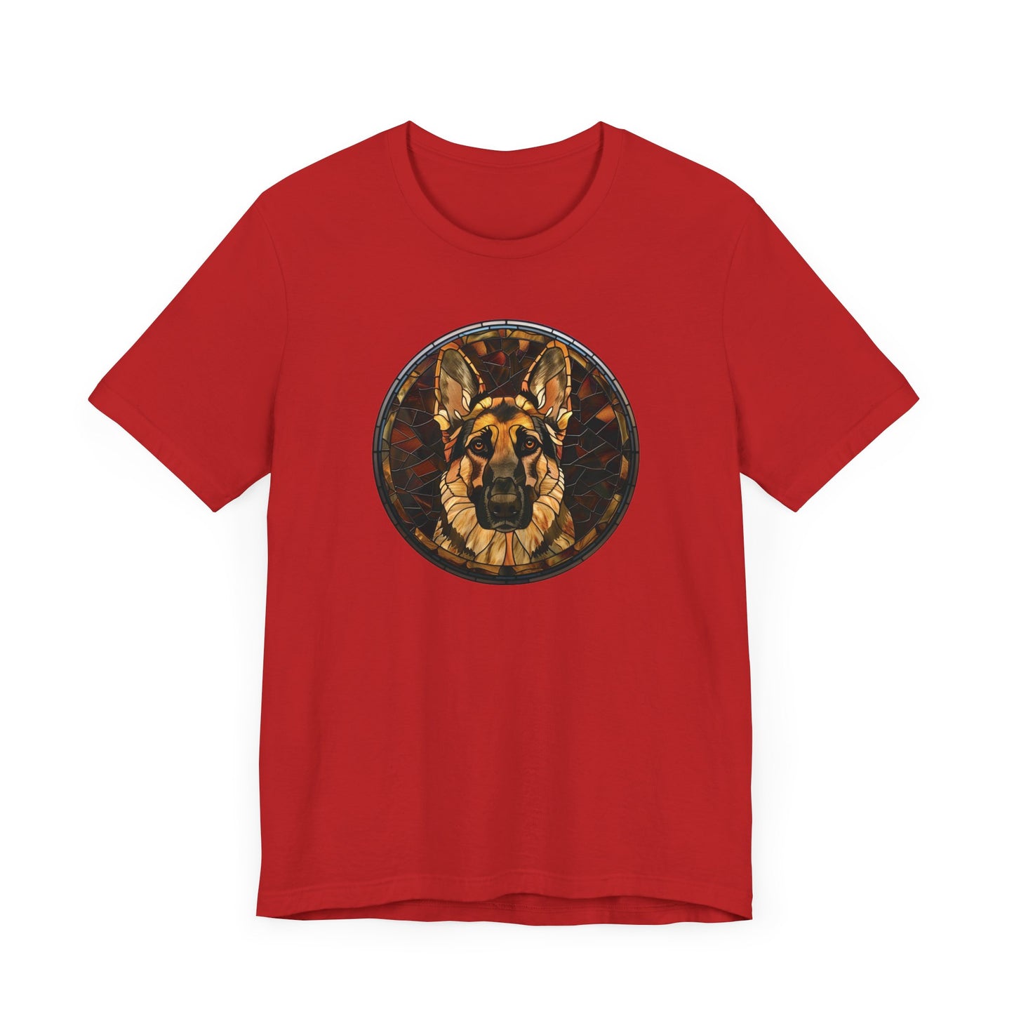 German Shepherd T-Shirt, German Shepherd Shirt, German Shepherd Graphic Design, Gift for Her, Gift for Him, Pet Lover T-Shirt, Pet T-Shirt, Colorful German Shepherd, Colorful Design, Unisex Jersey Short Sleeve Tee