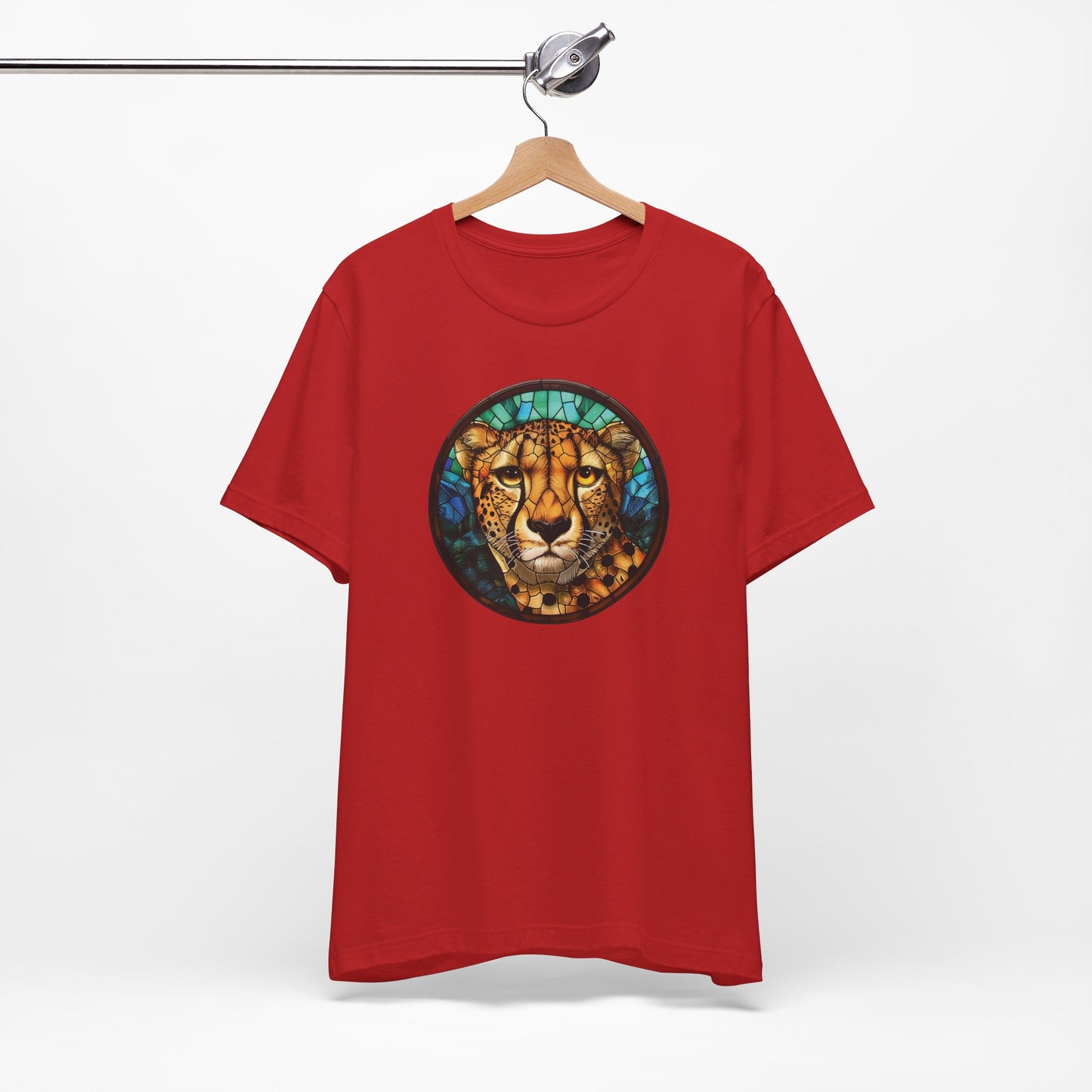 Majestic Cheetah T-Shirt, Cheetah T-Shirt, Cheetah Shirt, Cheetah Graphic Design, Gift for Her, Gift for Him, Animal T-Shirt, Colorful Cheetah, Colorful Design, Unisex Jersey Short Sleeve Tee