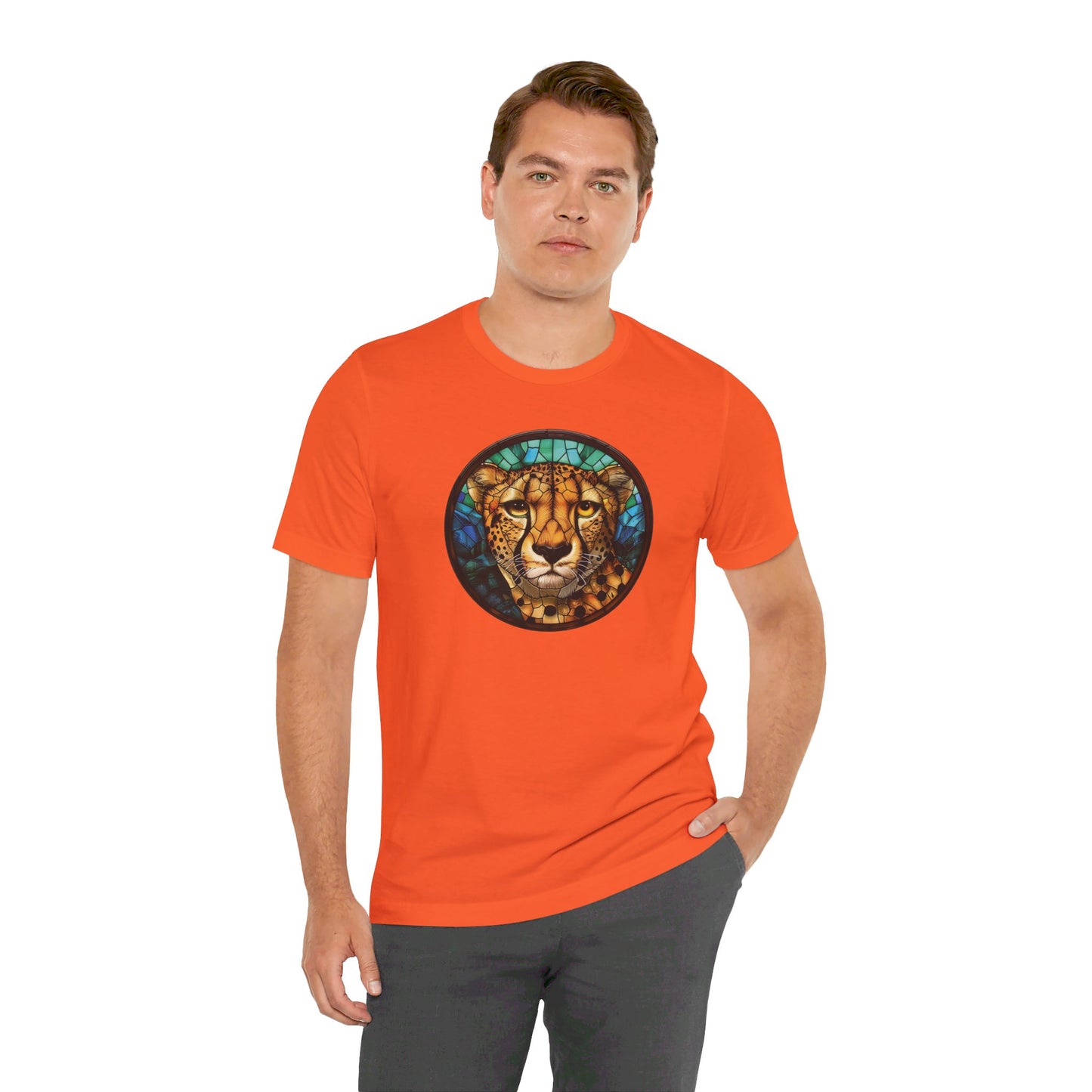 Majestic Cheetah T-Shirt, Cheetah T-Shirt, Cheetah Shirt, Cheetah Graphic Design, Gift for Her, Gift for Him, Animal T-Shirt, Colorful Cheetah, Colorful Design, Unisex Jersey Short Sleeve Tee