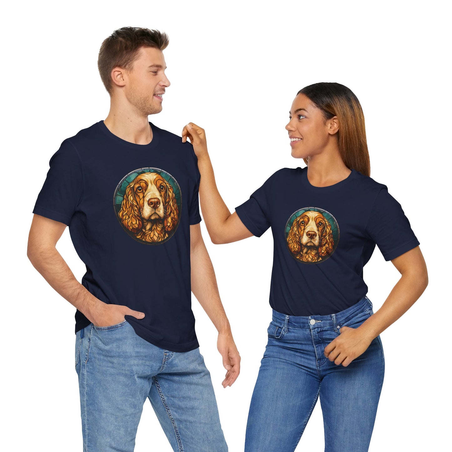 English Cocker Spaniel T-Shirt, English Cocker Spaniel Shirt, English Cocker Spaniel Graphic Design, Gift for Her, Gift for Him, Pet Lover T-Shirt, Pet T-Shirt, Colorful English Cocker Spaniel, Colorful Design, Unisex Jersey Short Sleeve Tee