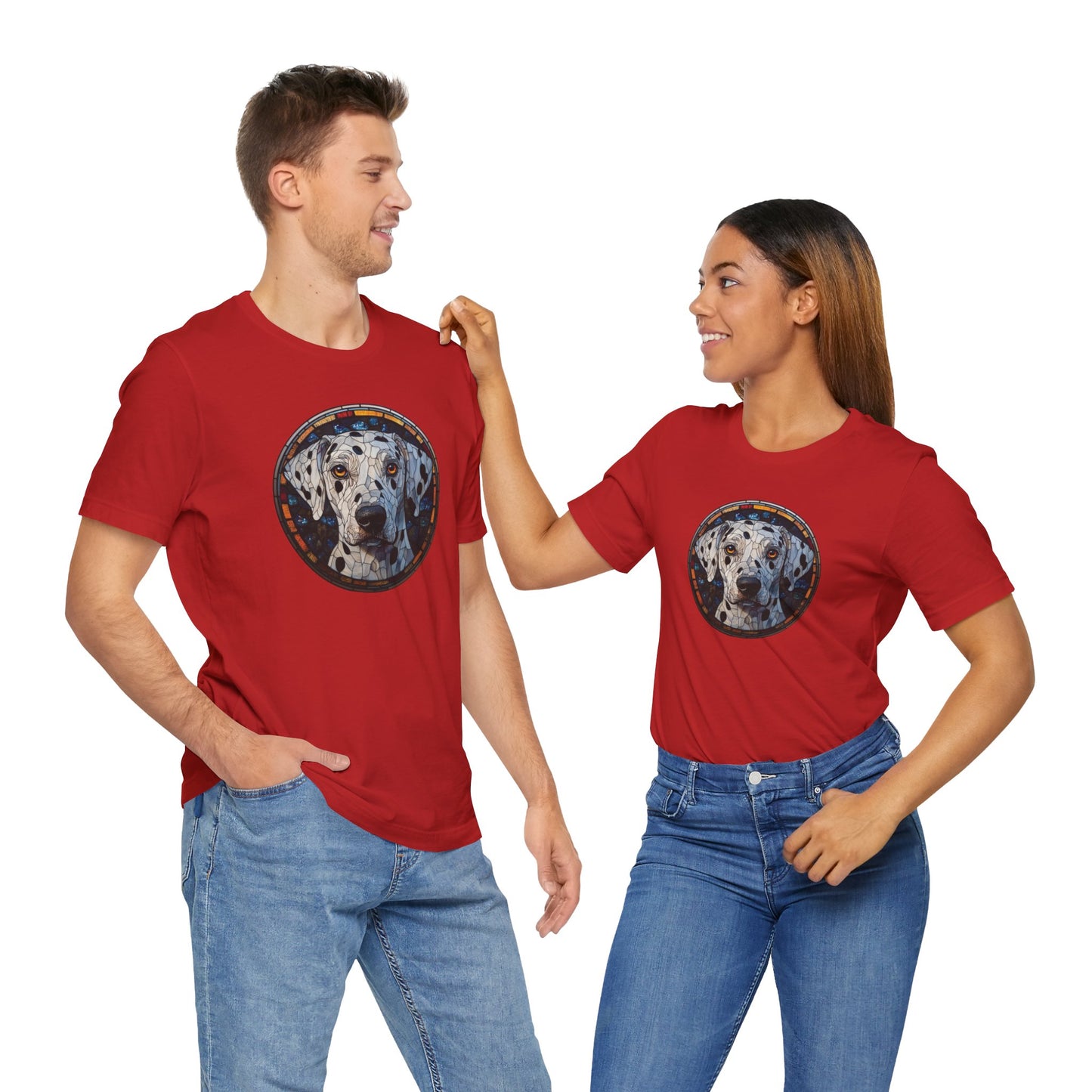 Dalmatian T-Shirt, Dalmatian Shirt, Dalmatian Graphic Design, Gift for Her, Gift for Him, Pet Lover T-Shirt, Pet T-Shirt, Colorful Dalmatian, Colorful Design, Unisex Jersey Short Sleeve Tee