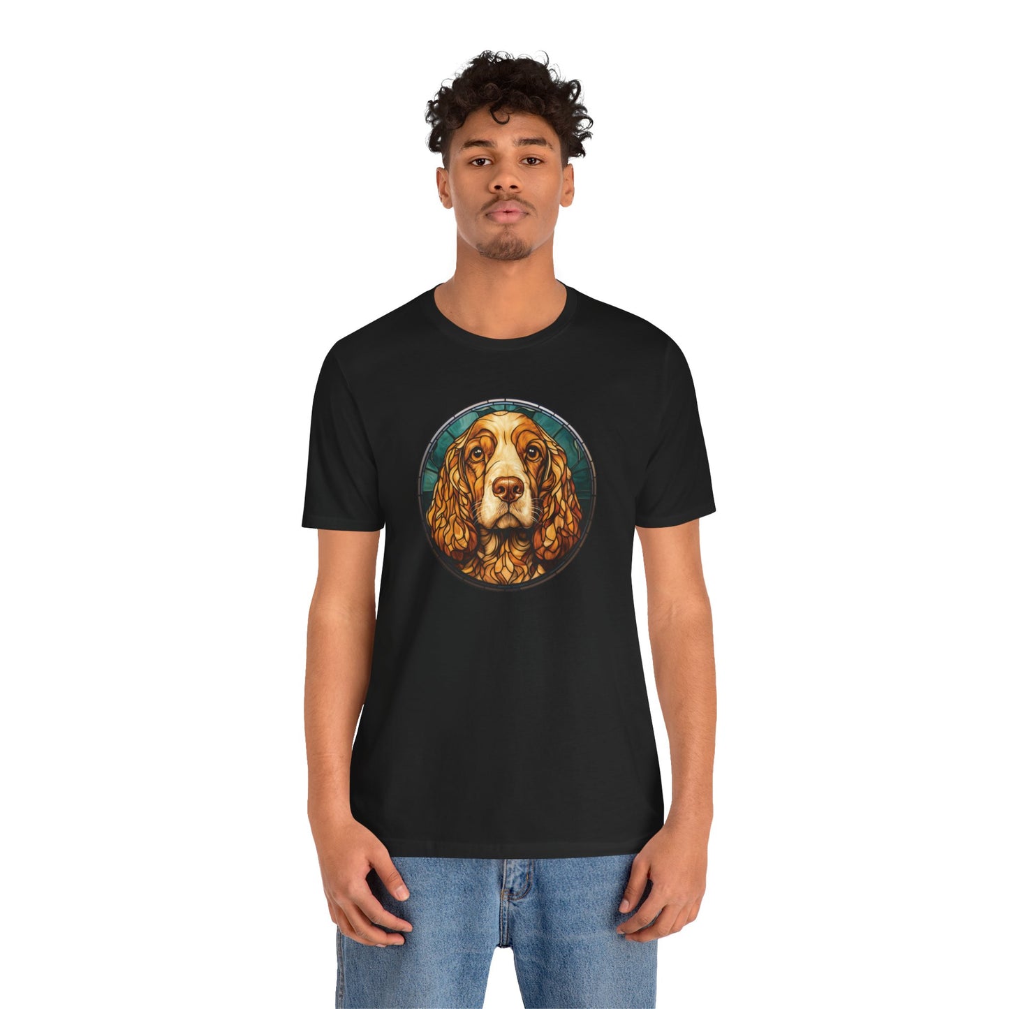 English Cocker Spaniel T-Shirt, English Cocker Spaniel Shirt, English Cocker Spaniel Graphic Design, Gift for Her, Gift for Him, Pet Lover T-Shirt, Pet T-Shirt, Colorful English Cocker Spaniel, Colorful Design, Unisex Jersey Short Sleeve Tee