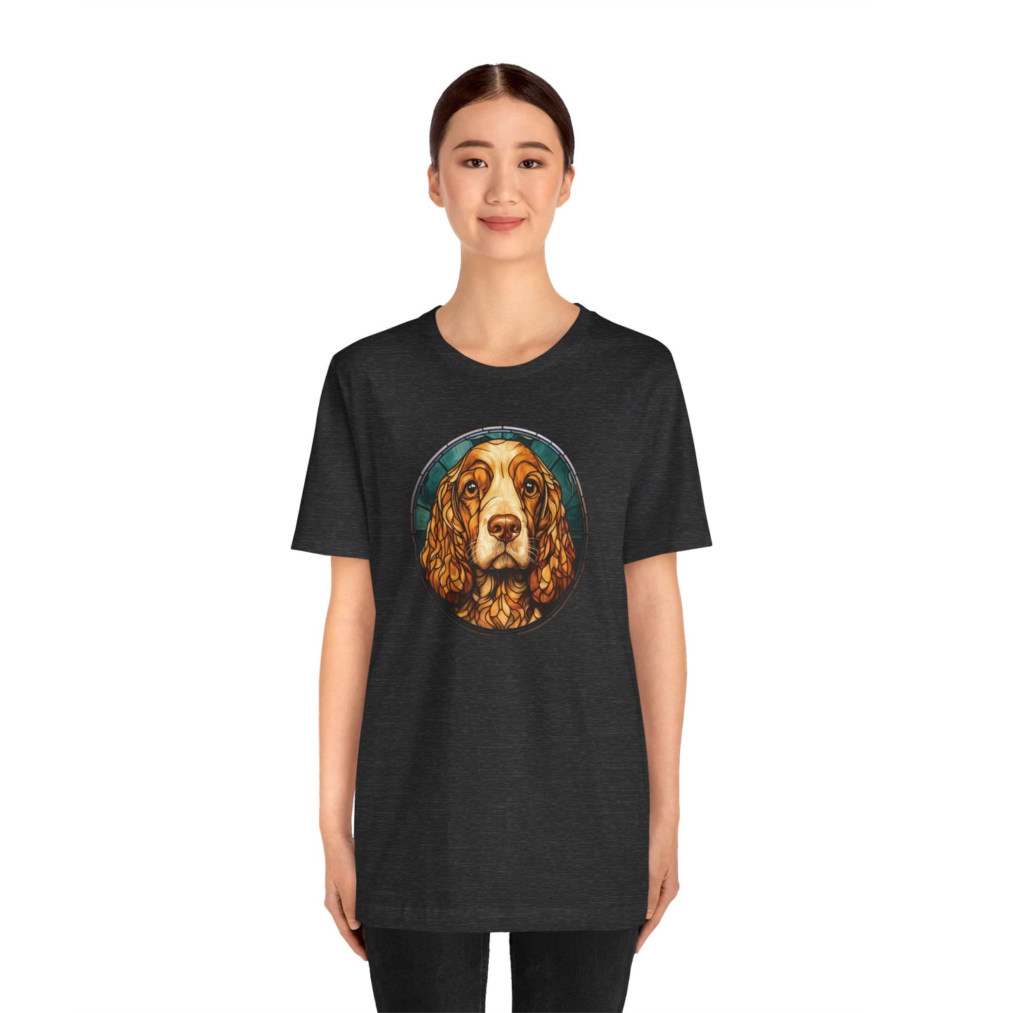 English Cocker Spaniel T-Shirt, English Cocker Spaniel Shirt, English Cocker Spaniel Graphic Design, Gift for Her, Gift for Him, Pet Lover T-Shirt, Pet T-Shirt, Colorful English Cocker Spaniel, Colorful Design, Unisex Jersey Short Sleeve Tee
