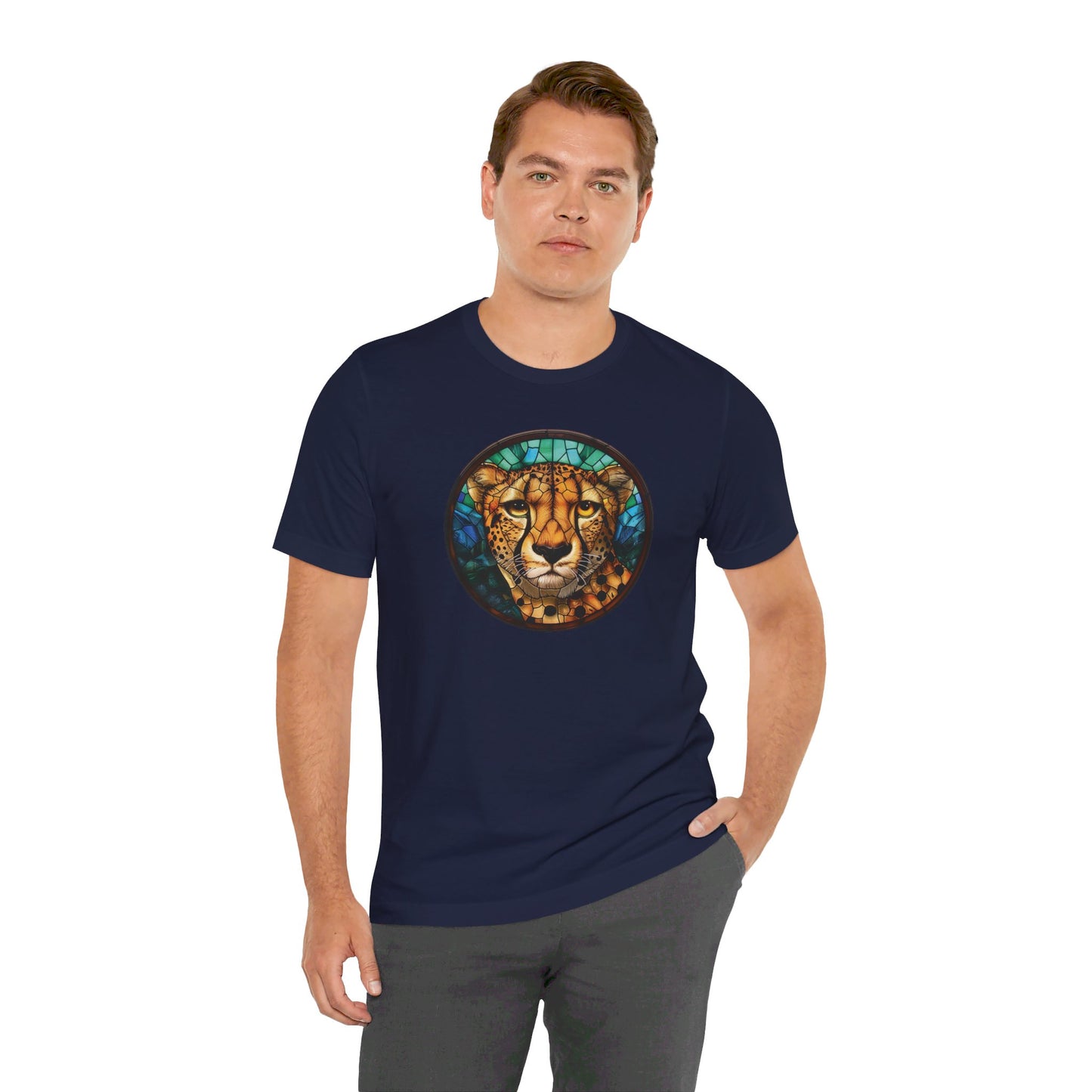 Majestic Cheetah T-Shirt, Cheetah T-Shirt, Cheetah Shirt, Cheetah Graphic Design, Gift for Her, Gift for Him, Animal T-Shirt, Colorful Cheetah, Colorful Design, Unisex Jersey Short Sleeve Tee