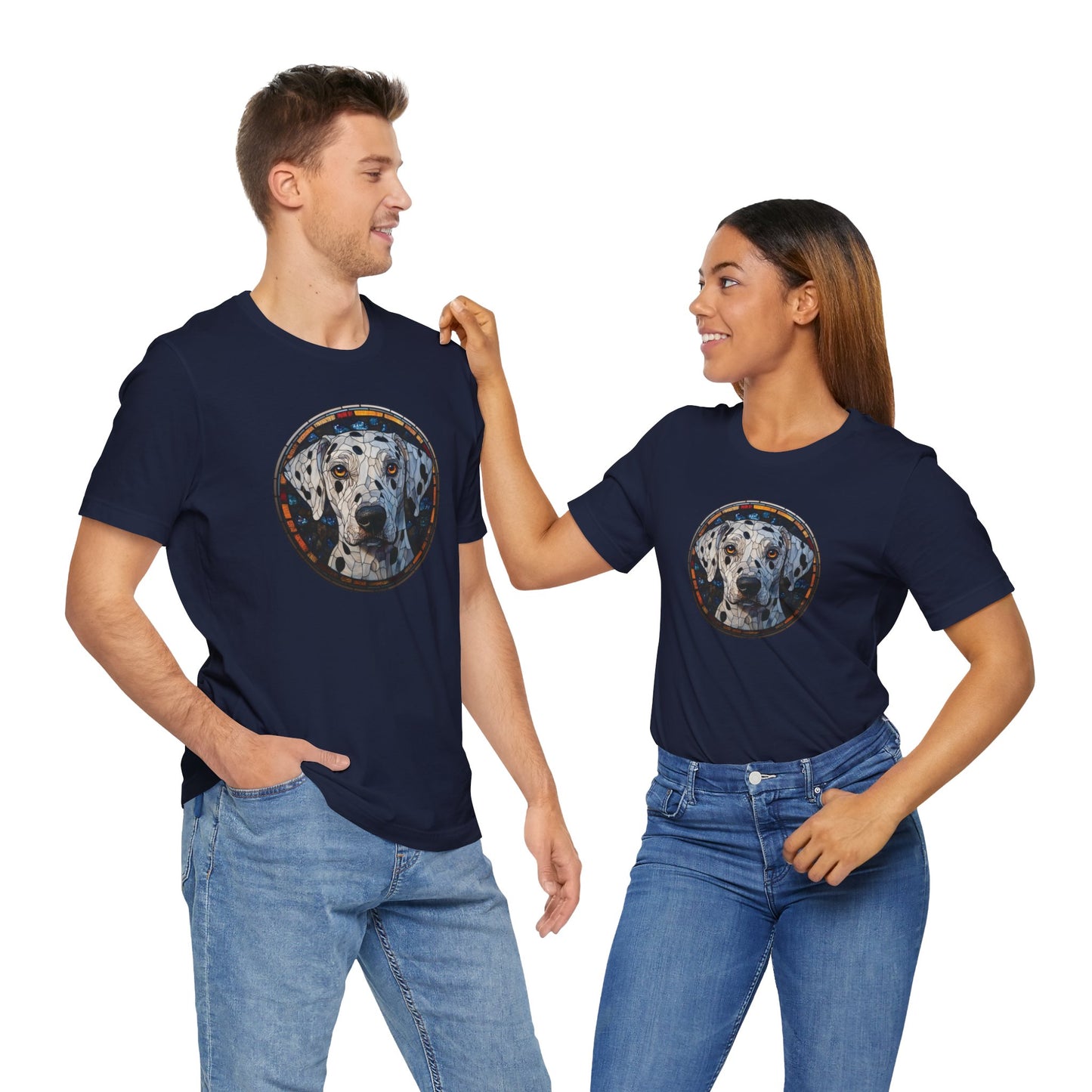 Dalmatian T-Shirt, Dalmatian Shirt, Dalmatian Graphic Design, Gift for Her, Gift for Him, Pet Lover T-Shirt, Pet T-Shirt, Colorful Dalmatian, Colorful Design, Unisex Jersey Short Sleeve Tee