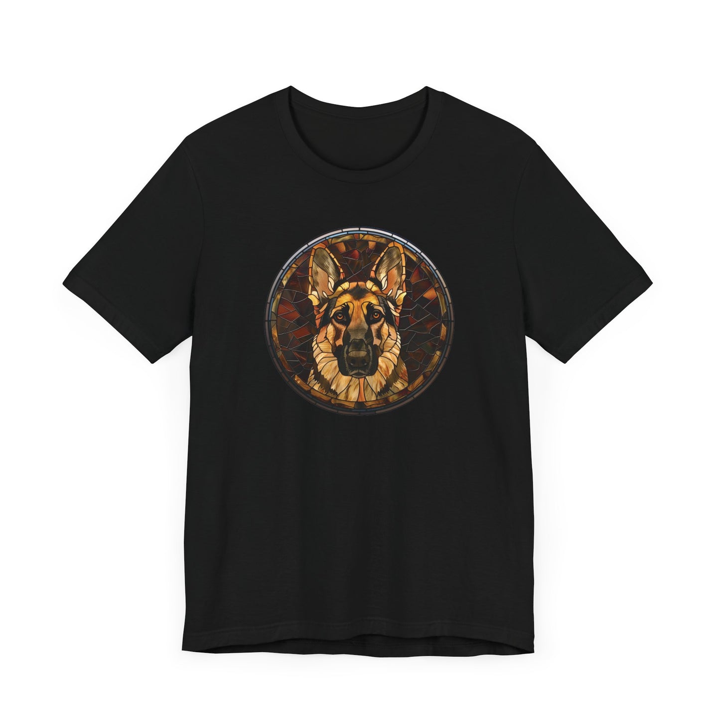 German Shepherd T-Shirt, German Shepherd Shirt, German Shepherd Graphic Design, Gift for Her, Gift for Him, Pet Lover T-Shirt, Pet T-Shirt, Colorful German Shepherd, Colorful Design, Unisex Jersey Short Sleeve Tee