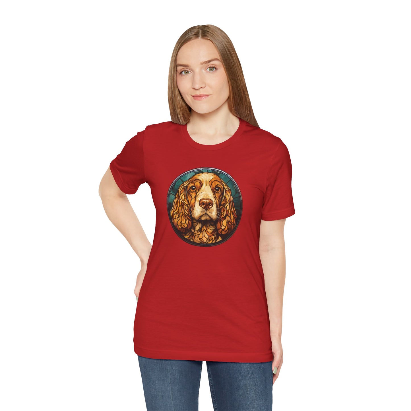 English Cocker Spaniel T-Shirt, English Cocker Spaniel Shirt, English Cocker Spaniel Graphic Design, Gift for Her, Gift for Him, Pet Lover T-Shirt, Pet T-Shirt, Colorful English Cocker Spaniel, Colorful Design, Unisex Jersey Short Sleeve Tee