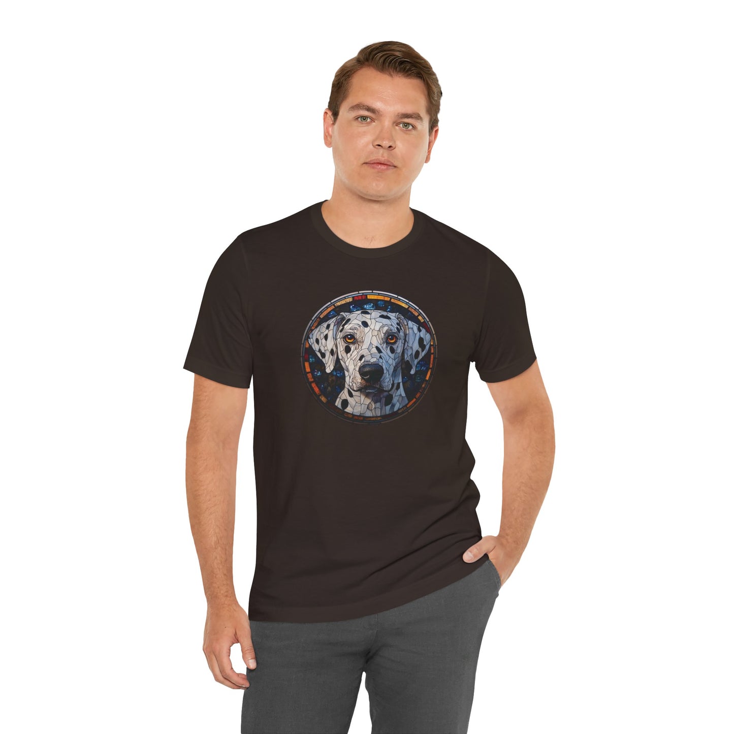Dalmatian T-Shirt, Dalmatian Shirt, Dalmatian Graphic Design, Gift for Her, Gift for Him, Pet Lover T-Shirt, Pet T-Shirt, Colorful Dalmatian, Colorful Design, Unisex Jersey Short Sleeve Tee