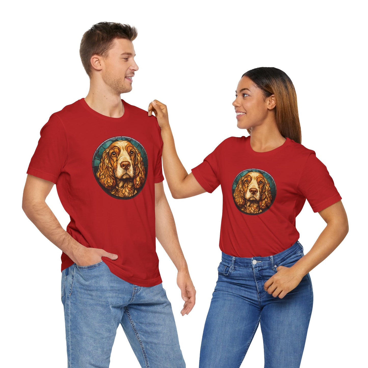 English Cocker Spaniel T-Shirt, English Cocker Spaniel Shirt, English Cocker Spaniel Graphic Design, Gift for Her, Gift for Him, Pet Lover T-Shirt, Pet T-Shirt, Colorful English Cocker Spaniel, Colorful Design, Unisex Jersey Short Sleeve Tee