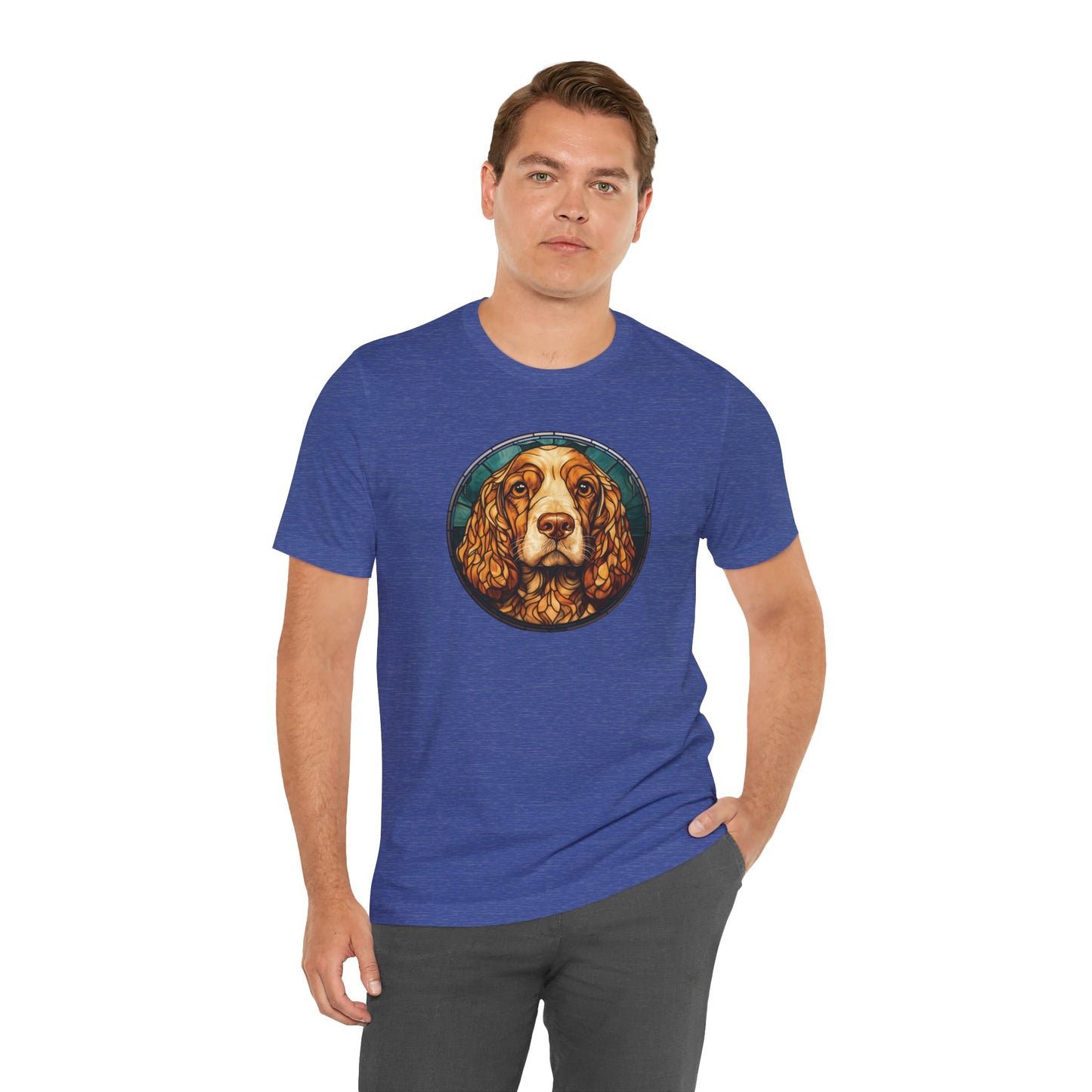 English Cocker Spaniel T-Shirt, English Cocker Spaniel Shirt, English Cocker Spaniel Graphic Design, Gift for Her, Gift for Him, Pet Lover T-Shirt, Pet T-Shirt, Colorful English Cocker Spaniel, Colorful Design, Unisex Jersey Short Sleeve Tee