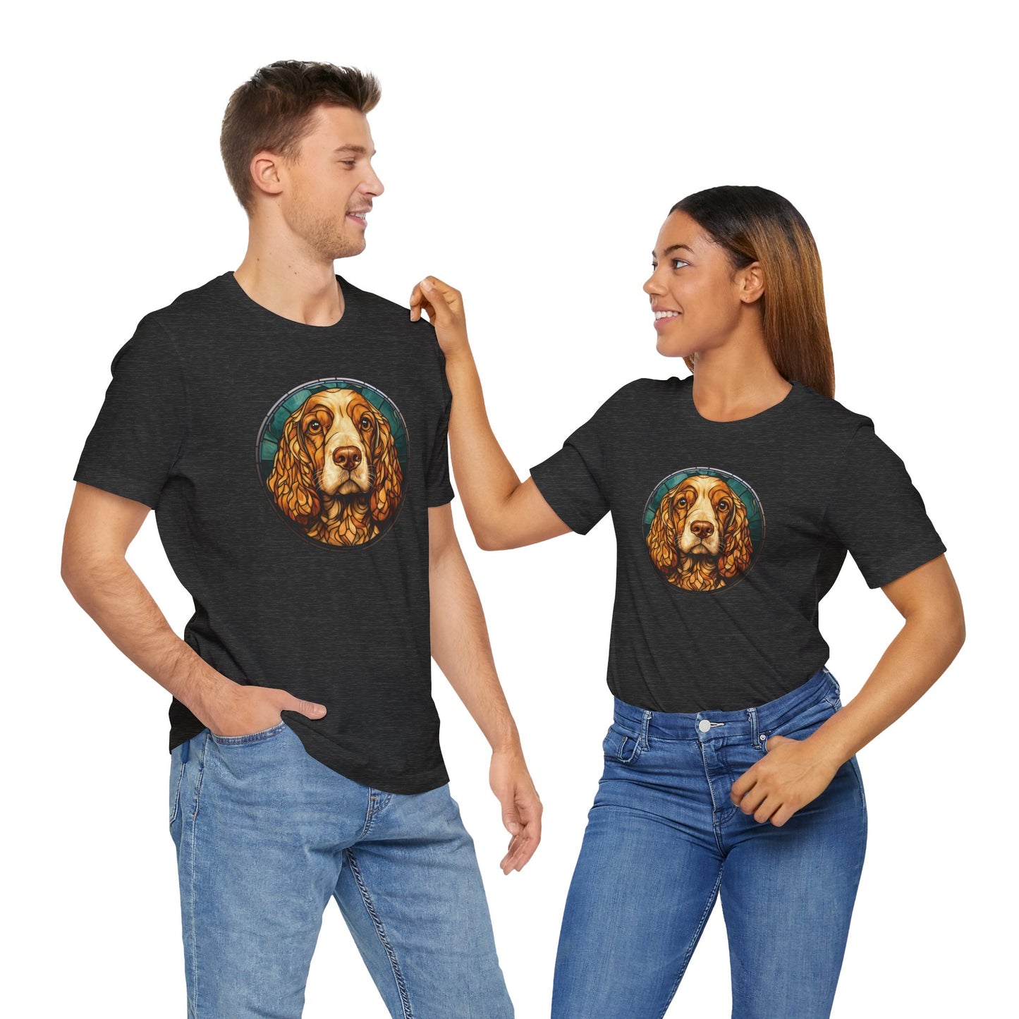 English Cocker Spaniel T-Shirt, English Cocker Spaniel Shirt, English Cocker Spaniel Graphic Design, Gift for Her, Gift for Him, Pet Lover T-Shirt, Pet T-Shirt, Colorful English Cocker Spaniel, Colorful Design, Unisex Jersey Short Sleeve Tee
