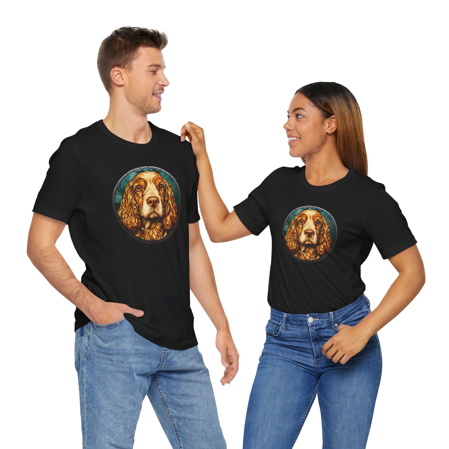 English Cocker Spaniel T-Shirt, English Cocker Spaniel Shirt, English Cocker Spaniel Graphic Design, Gift for Her, Gift for Him, Pet Lover T-Shirt, Pet T-Shirt, Colorful English Cocker Spaniel, Colorful Design, Unisex Jersey Short Sleeve Tee