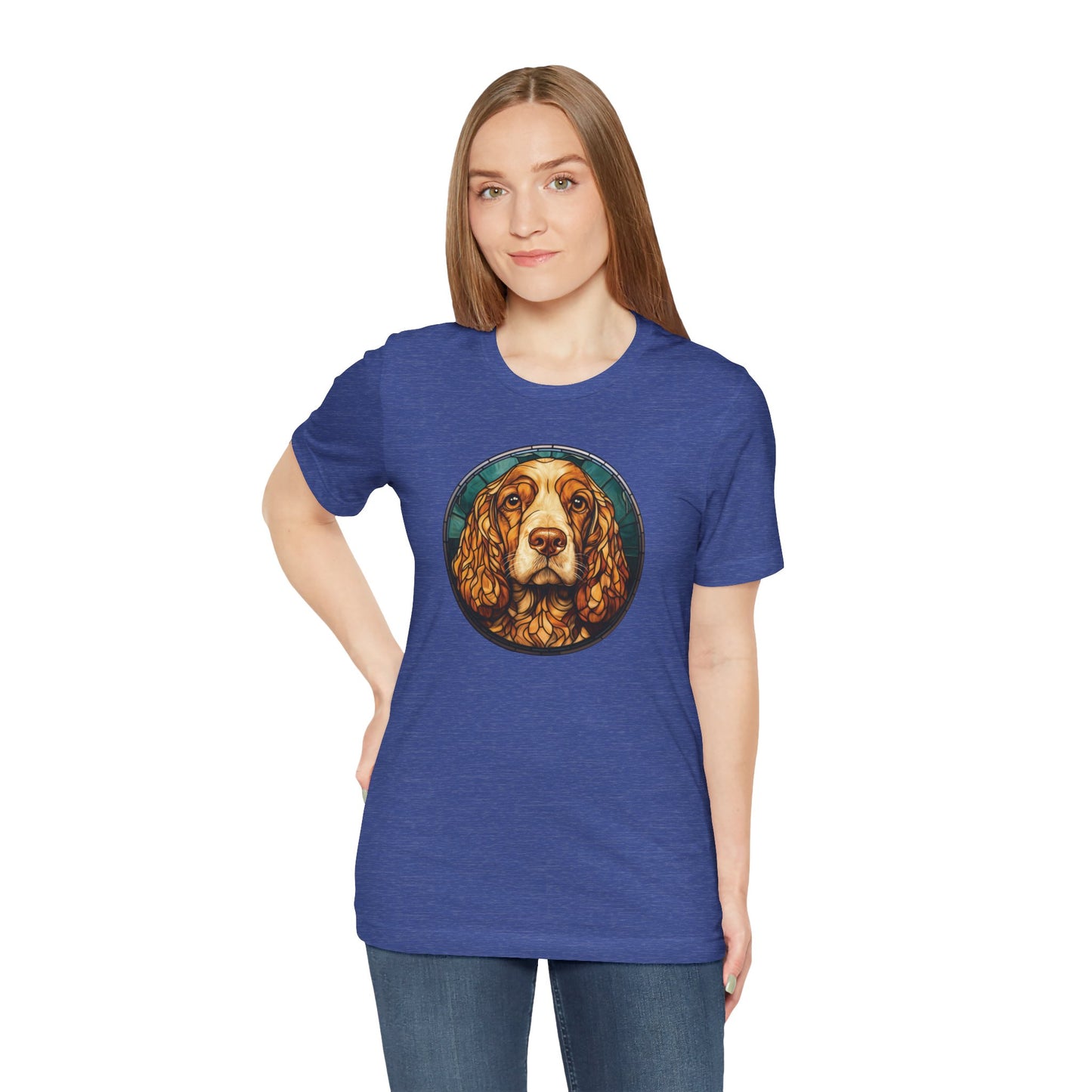 English Cocker Spaniel T-Shirt, English Cocker Spaniel Shirt, English Cocker Spaniel Graphic Design, Gift for Her, Gift for Him, Pet Lover T-Shirt, Pet T-Shirt, Colorful English Cocker Spaniel, Colorful Design, Unisex Jersey Short Sleeve Tee