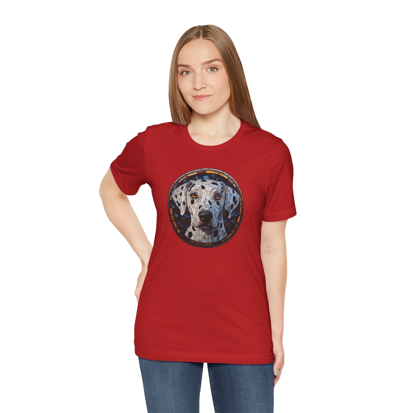 Dalmatian T-Shirt, Dalmatian Shirt, Dalmatian Graphic Design, Gift for Her, Gift for Him, Pet Lover T-Shirt, Pet T-Shirt, Colorful Dalmatian, Colorful Design, Unisex Jersey Short Sleeve Tee