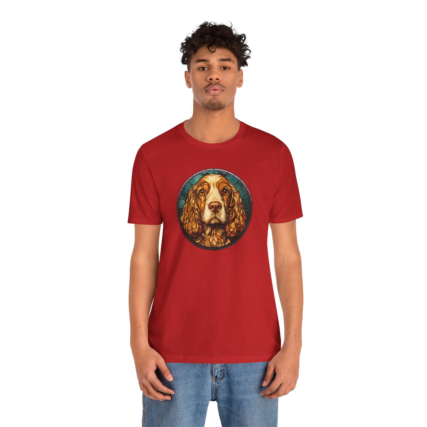 English Cocker Spaniel T-Shirt, English Cocker Spaniel Shirt, English Cocker Spaniel Graphic Design, Gift for Her, Gift for Him, Pet Lover T-Shirt, Pet T-Shirt, Colorful English Cocker Spaniel, Colorful Design, Unisex Jersey Short Sleeve Tee