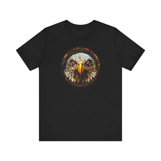 Majestic Bald Eagle T-Shirt, Bald Eagle T-Shirt, Bald Eagle TShirt, Bald Eagle Graphic Design, Gift for Her, Gift for Him, Animal T-Shirt, Bird T-Shirt, Colorful Bald Eagle, Colorful Design, Unisex Jersey Short Sleeve Tee