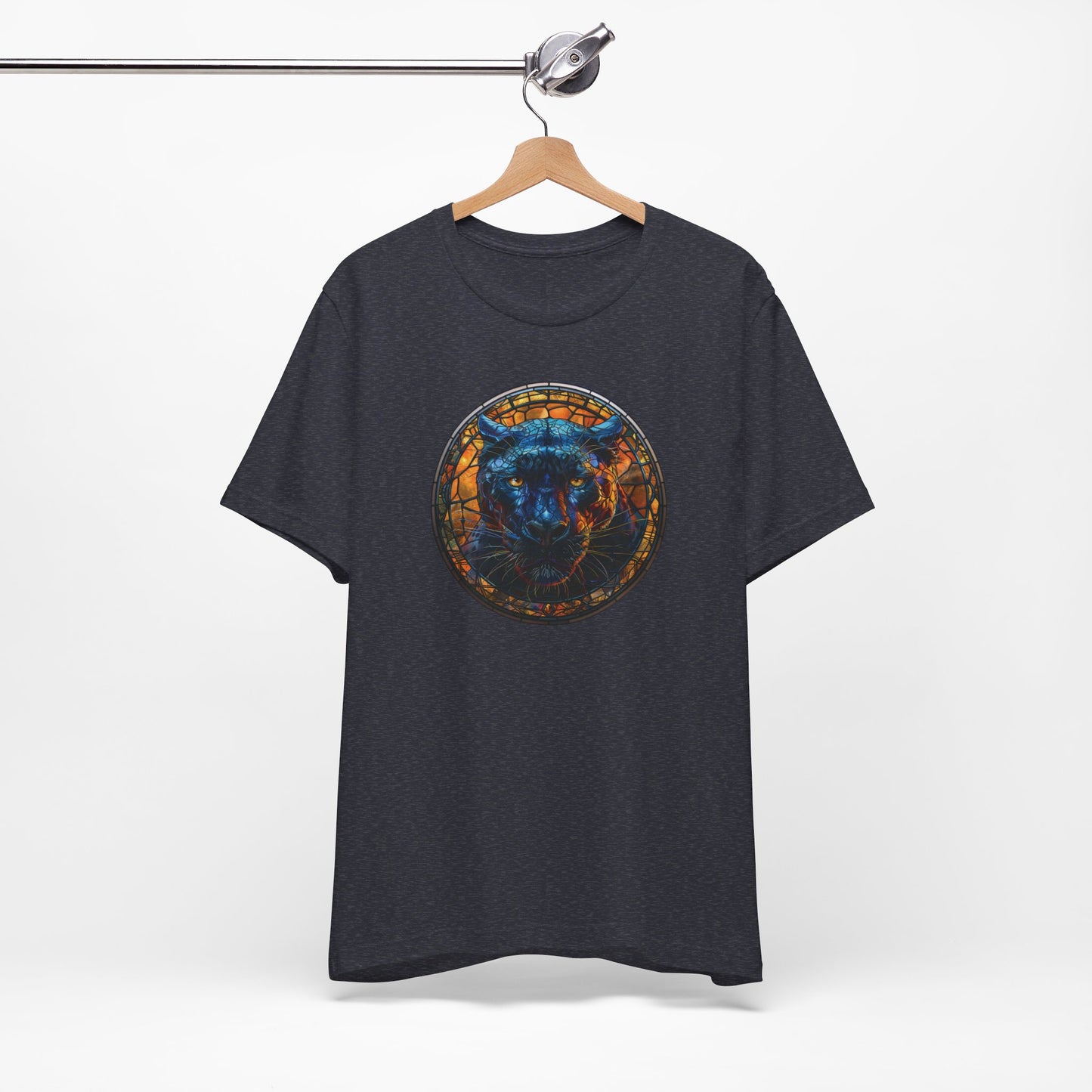 Majestic Black Panther T-Shirt, Black Panther T-Shirt, Black Panther Shirt, Black Panther Graphic Design, Gift for Her, Gift for Him, Animal T-Shirt, Colorful Black Panther, Colorful Design, Unisex Jersey Short Sleeve Tee