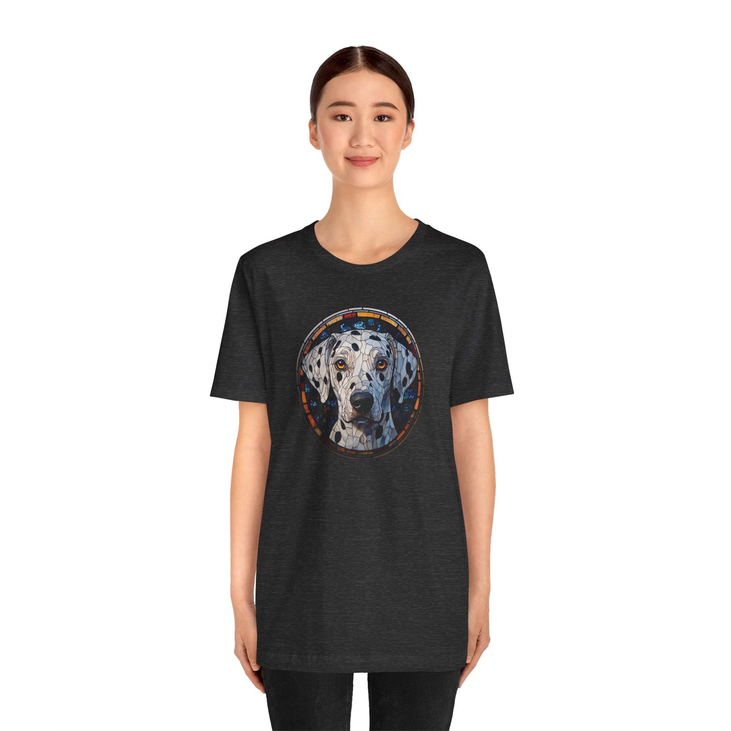 Dalmatian T-Shirt, Dalmatian Shirt, Dalmatian Graphic Design, Gift for Her, Gift for Him, Pet Lover T-Shirt, Pet T-Shirt, Colorful Dalmatian, Colorful Design, Unisex Jersey Short Sleeve Tee