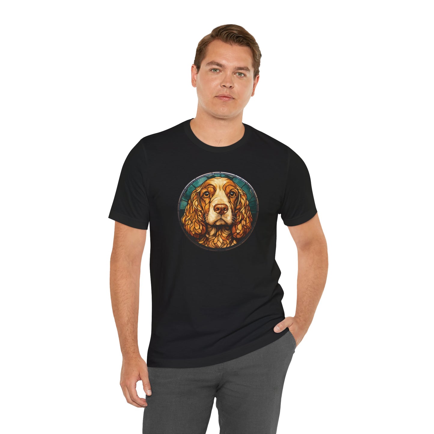 English Cocker Spaniel T-Shirt, English Cocker Spaniel Shirt, English Cocker Spaniel Graphic Design, Gift for Her, Gift for Him, Pet Lover T-Shirt, Pet T-Shirt, Colorful English Cocker Spaniel, Colorful Design, Unisex Jersey Short Sleeve Tee