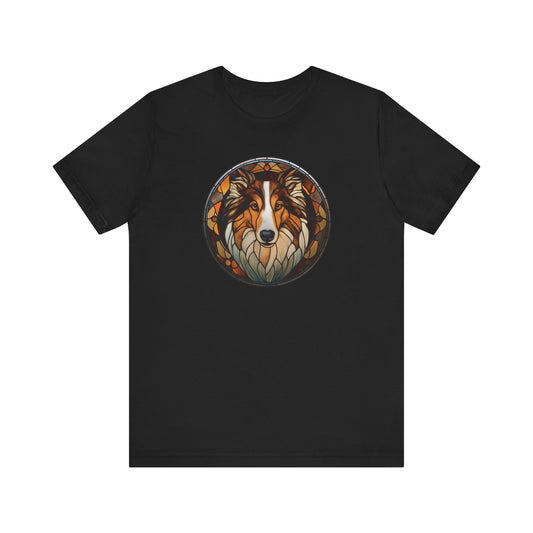 Rough Collie T-Shirt, Rough Collie Shirt, Rough Collie Graphic Design, Gift for Her, Gift for Him, Pet Lover T-Shirt, Pet T-Shirt, Colorful Rough Collie, Colorful Design, Unisex Jersey Short Sleeve Tee