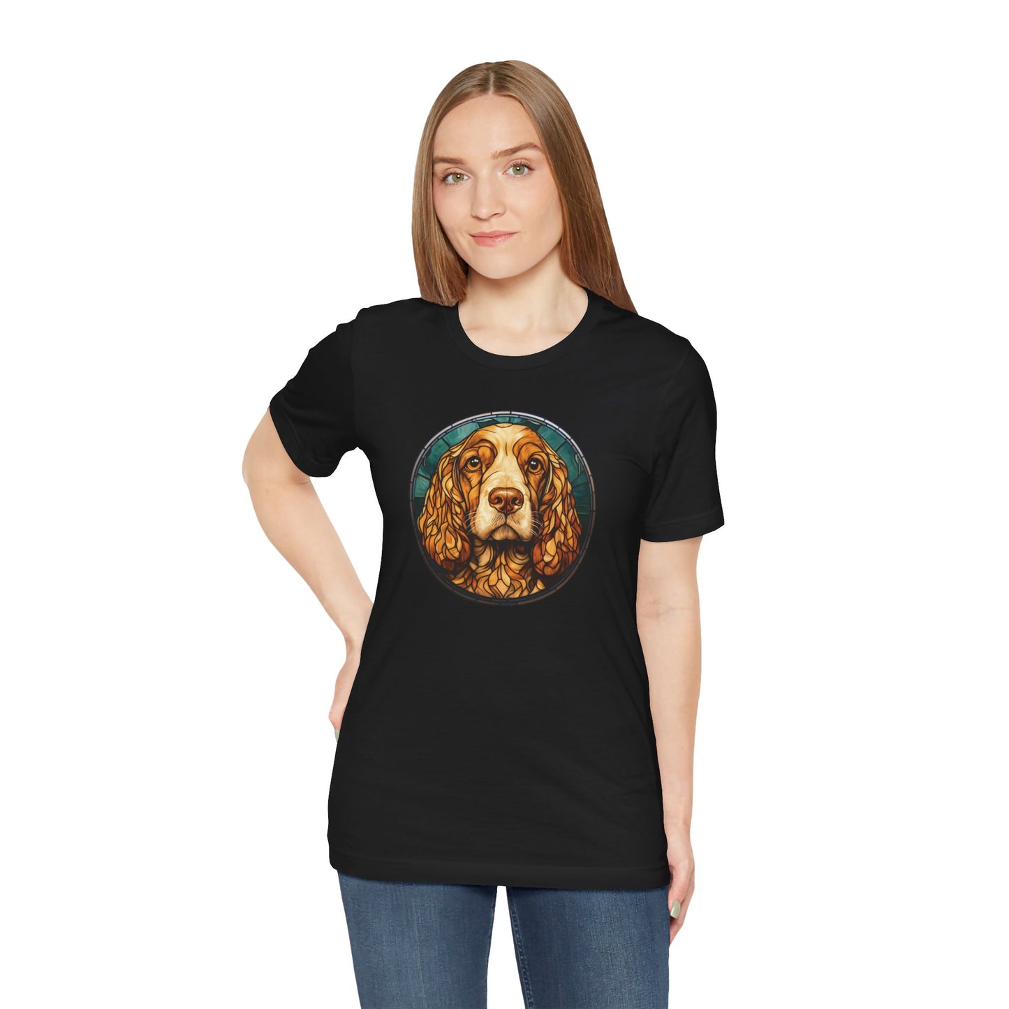 English Cocker Spaniel T-Shirt, English Cocker Spaniel Shirt, English Cocker Spaniel Graphic Design, Gift for Her, Gift for Him, Pet Lover T-Shirt, Pet T-Shirt, Colorful English Cocker Spaniel, Colorful Design, Unisex Jersey Short Sleeve Tee
