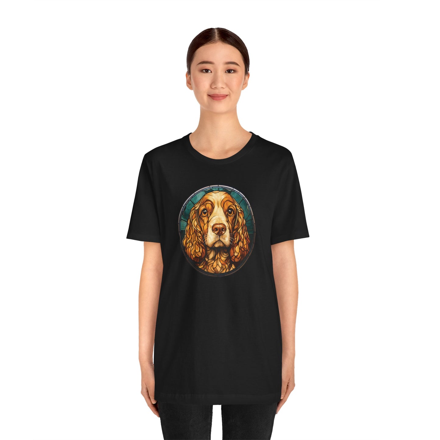 English Cocker Spaniel T-Shirt, English Cocker Spaniel Shirt, English Cocker Spaniel Graphic Design, Gift for Her, Gift for Him, Pet Lover T-Shirt, Pet T-Shirt, Colorful English Cocker Spaniel, Colorful Design, Unisex Jersey Short Sleeve Tee