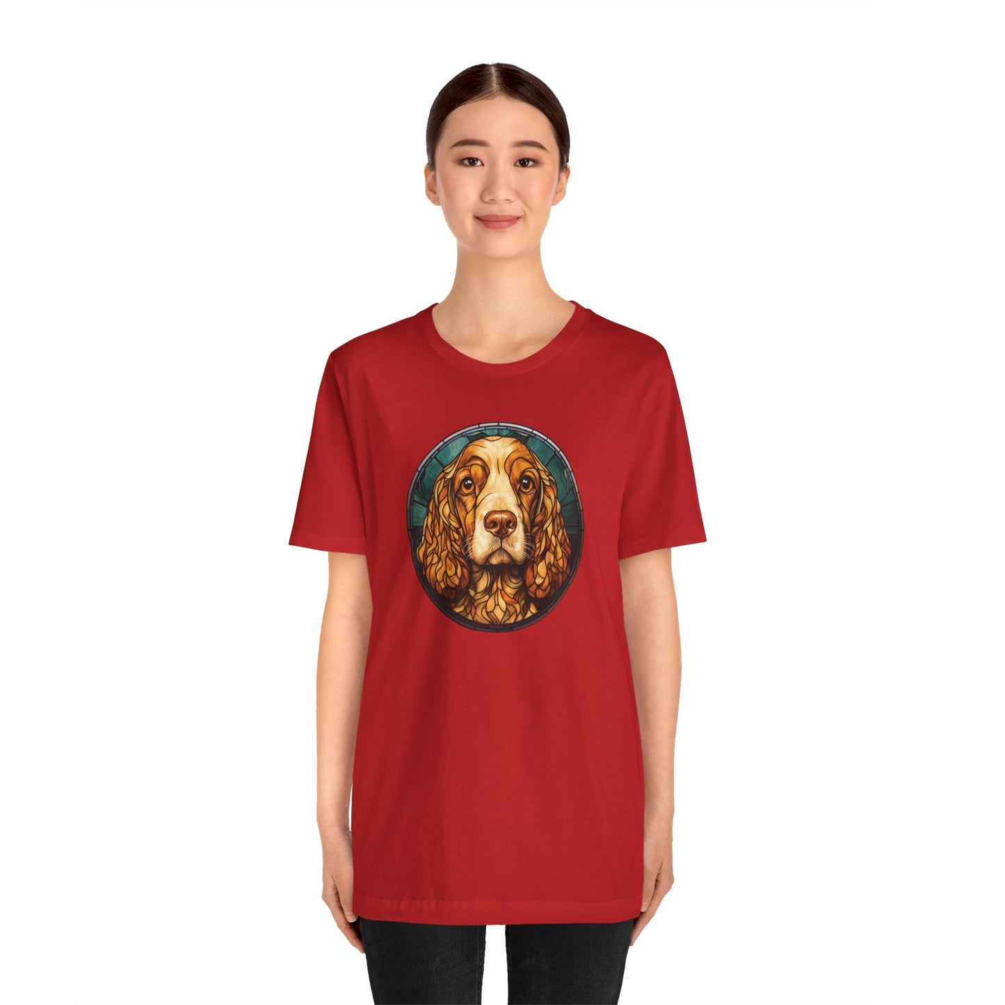 English Cocker Spaniel T-Shirt, English Cocker Spaniel Shirt, English Cocker Spaniel Graphic Design, Gift for Her, Gift for Him, Pet Lover T-Shirt, Pet T-Shirt, Colorful English Cocker Spaniel, Colorful Design, Unisex Jersey Short Sleeve Tee