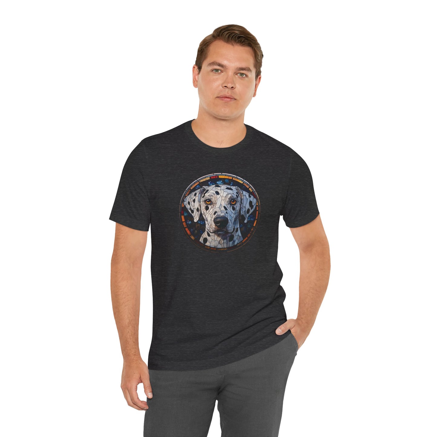 Dalmatian T-Shirt, Dalmatian Shirt, Dalmatian Graphic Design, Gift for Her, Gift for Him, Pet Lover T-Shirt, Pet T-Shirt, Colorful Dalmatian, Colorful Design, Unisex Jersey Short Sleeve Tee