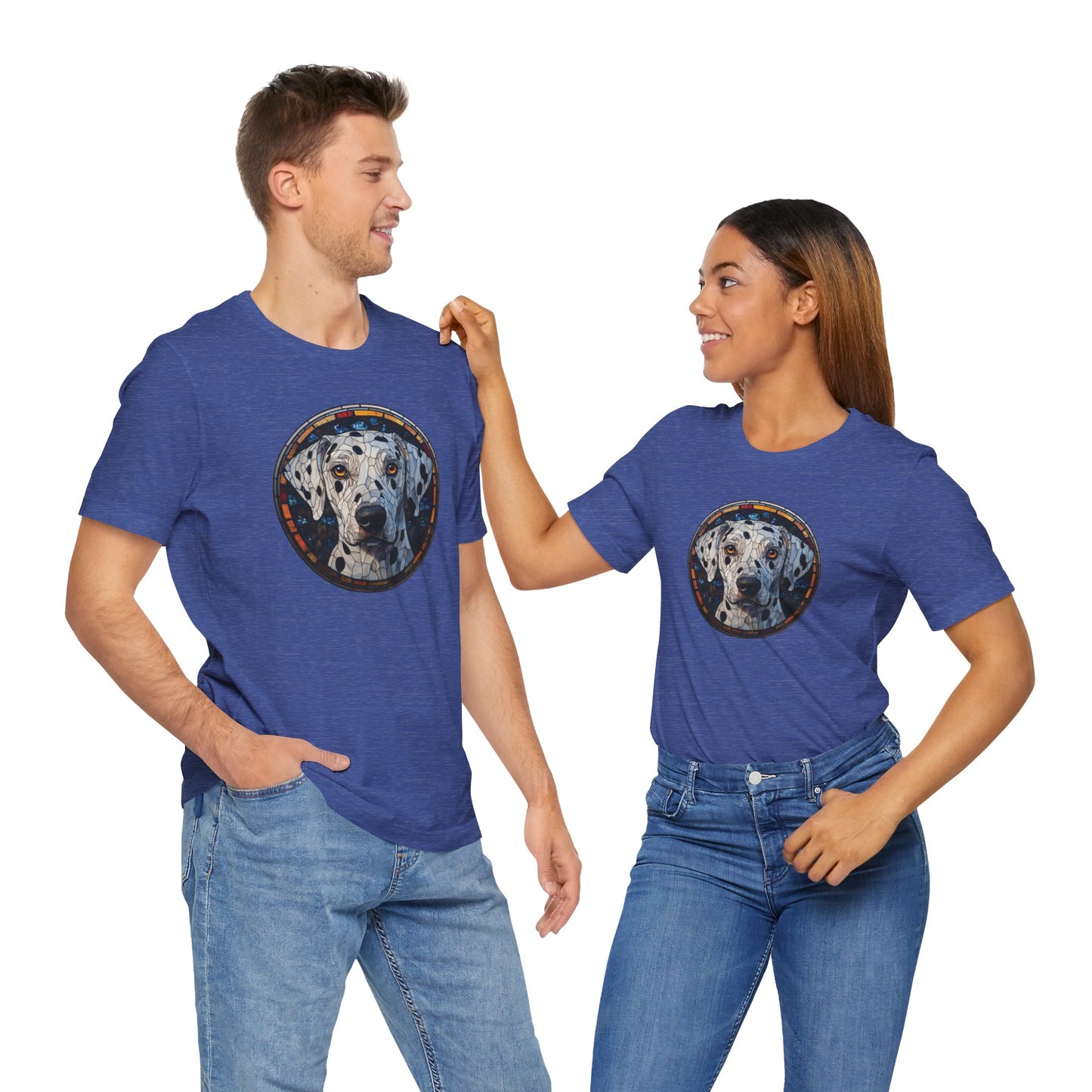 Dalmatian T-Shirt, Dalmatian Shirt, Dalmatian Graphic Design, Gift for Her, Gift for Him, Pet Lover T-Shirt, Pet T-Shirt, Colorful Dalmatian, Colorful Design, Unisex Jersey Short Sleeve Tee